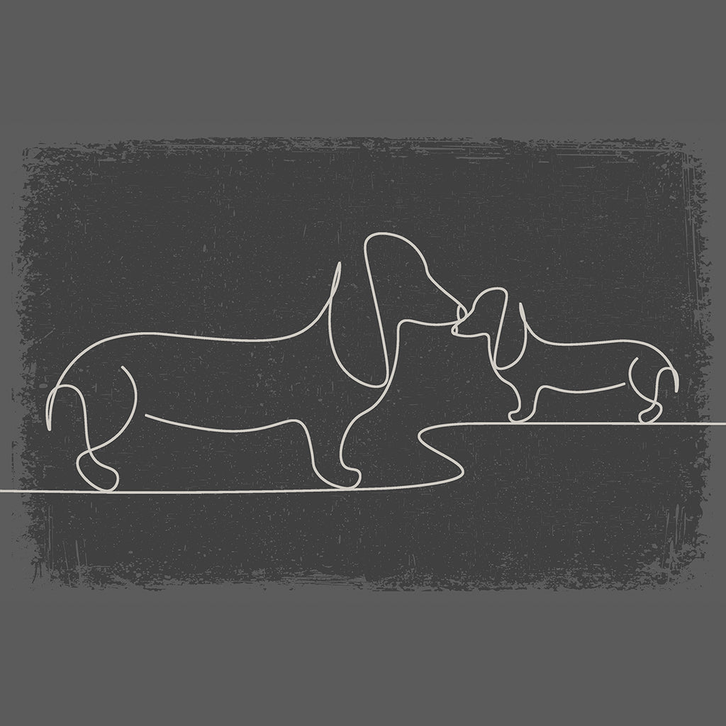 MINIMALISTISK HUND, DÖRRMATTA MED KANT FÖR TERRASSAN