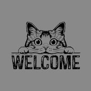 VÄLKOMMEN KATT, DÖRRMATTA TILL TERRASSAN MED KANT