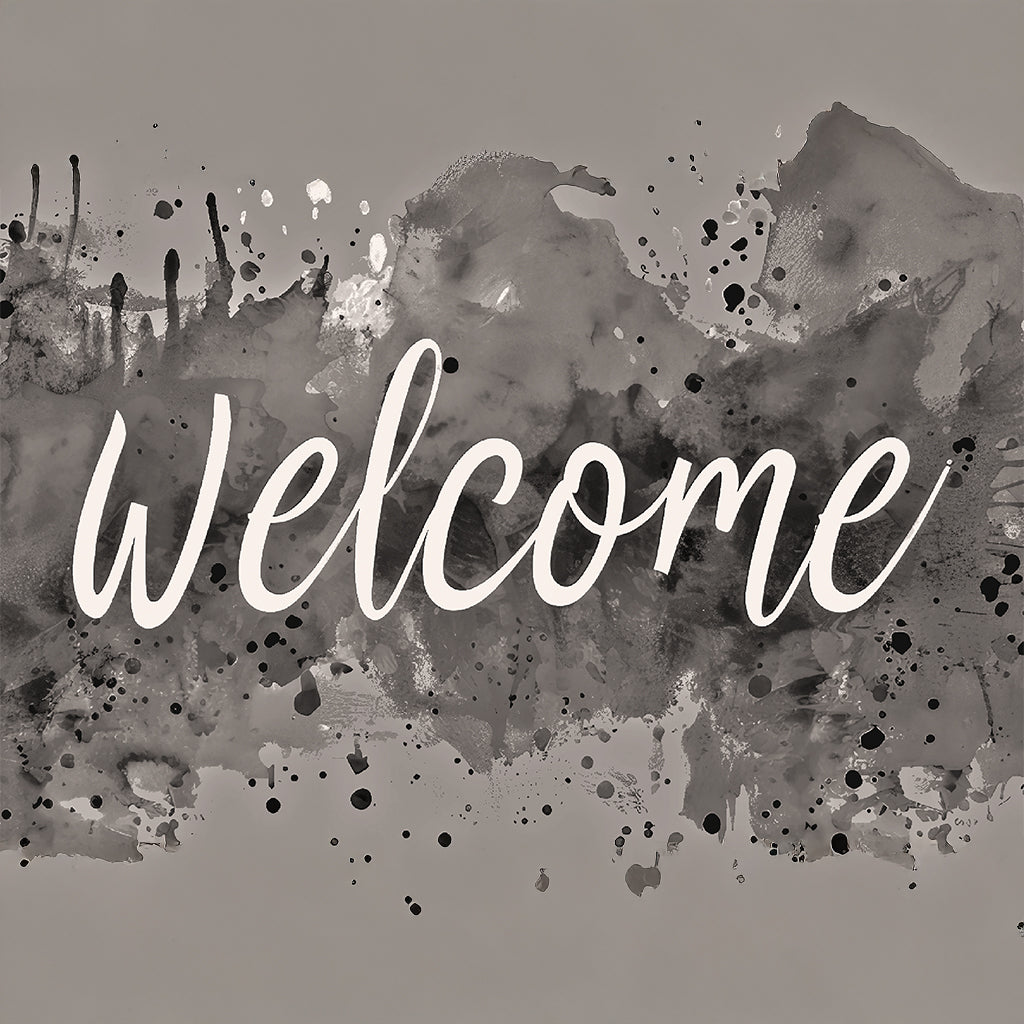 Välkommen stänk, dörrmatta med kant för uteplats