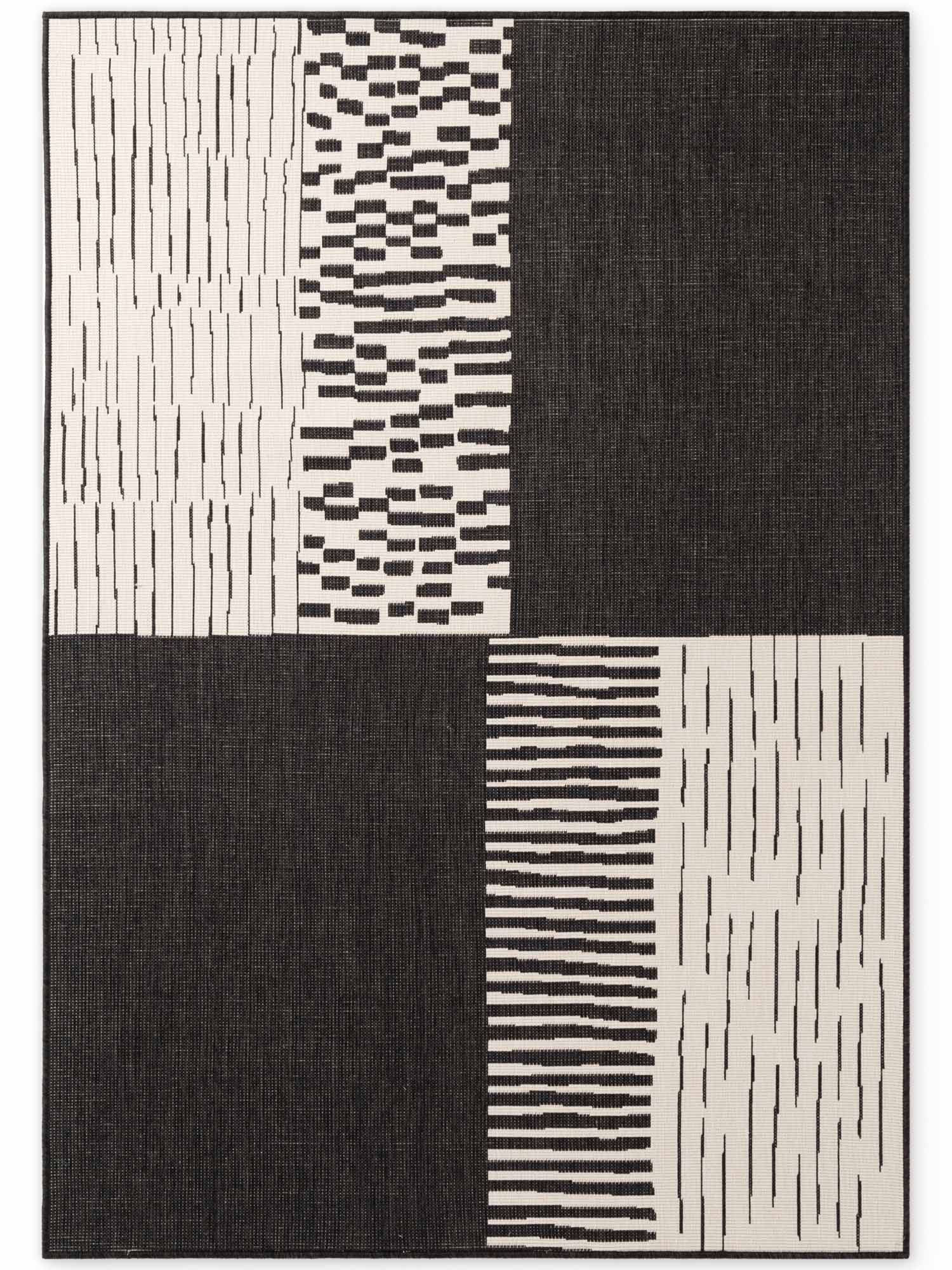 TED BAKER HARINGEY PLATTVÄVD MATTA, AKACIAMÖRKE SVARTVIT