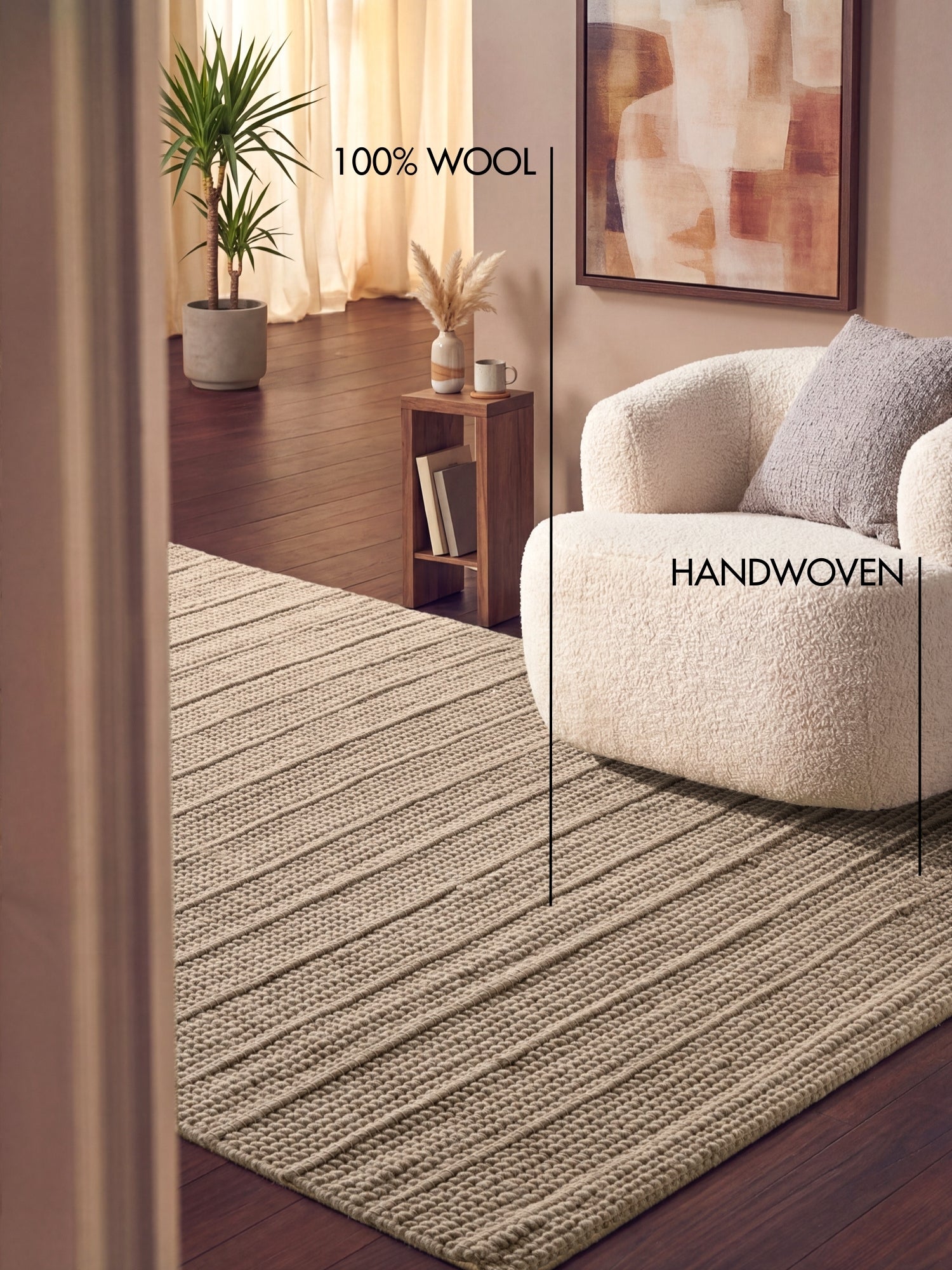 TED BAKER CAMDEN PARKA MED ULLFILT, NATURBEIGE