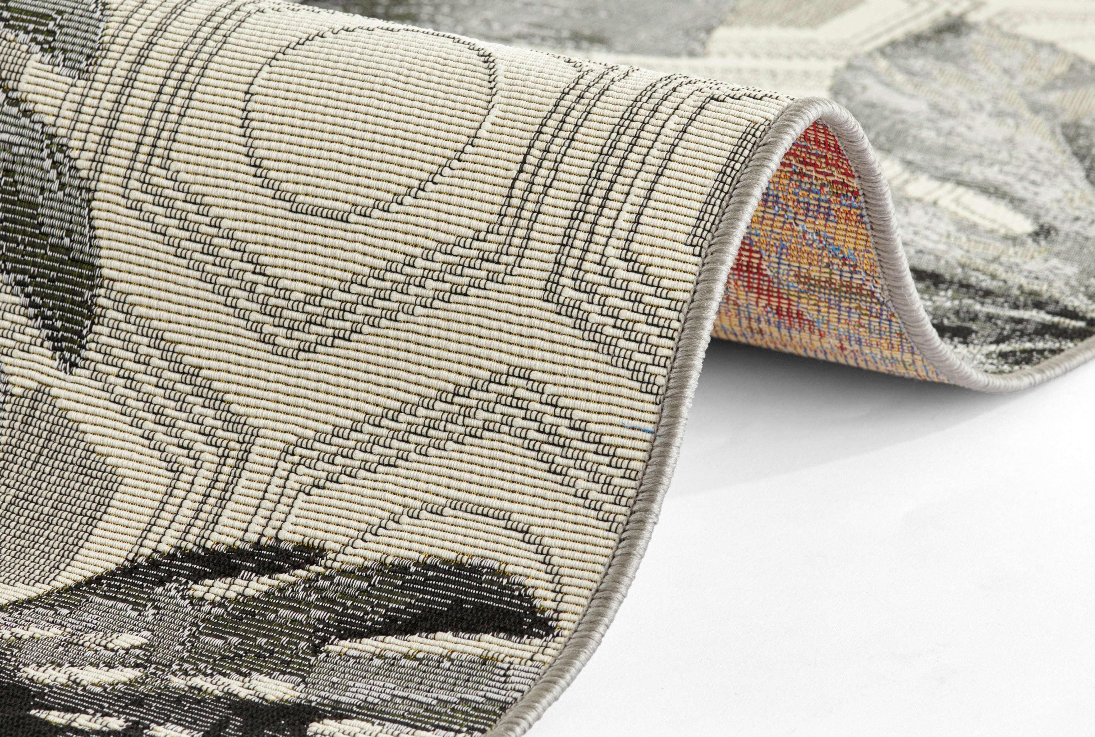 Plattvävd matta, flerfärgad 105612