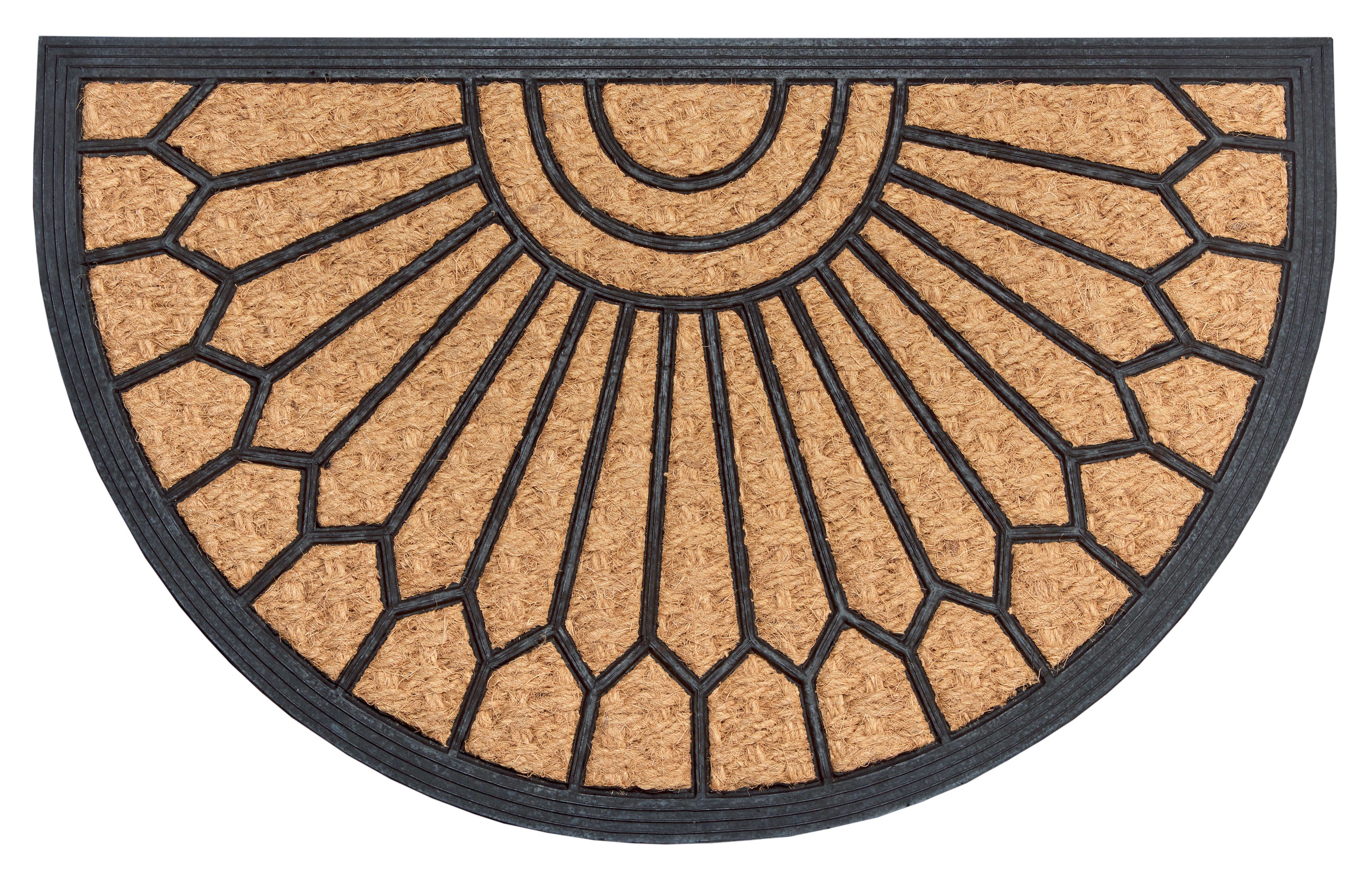 DÖRRMATTA GUMMI KOKOS - HALVRUND GEOMETRIPRYLATION