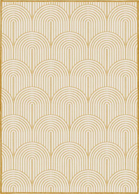 Plattvävd vändbar matta Pangli, ockra 105849