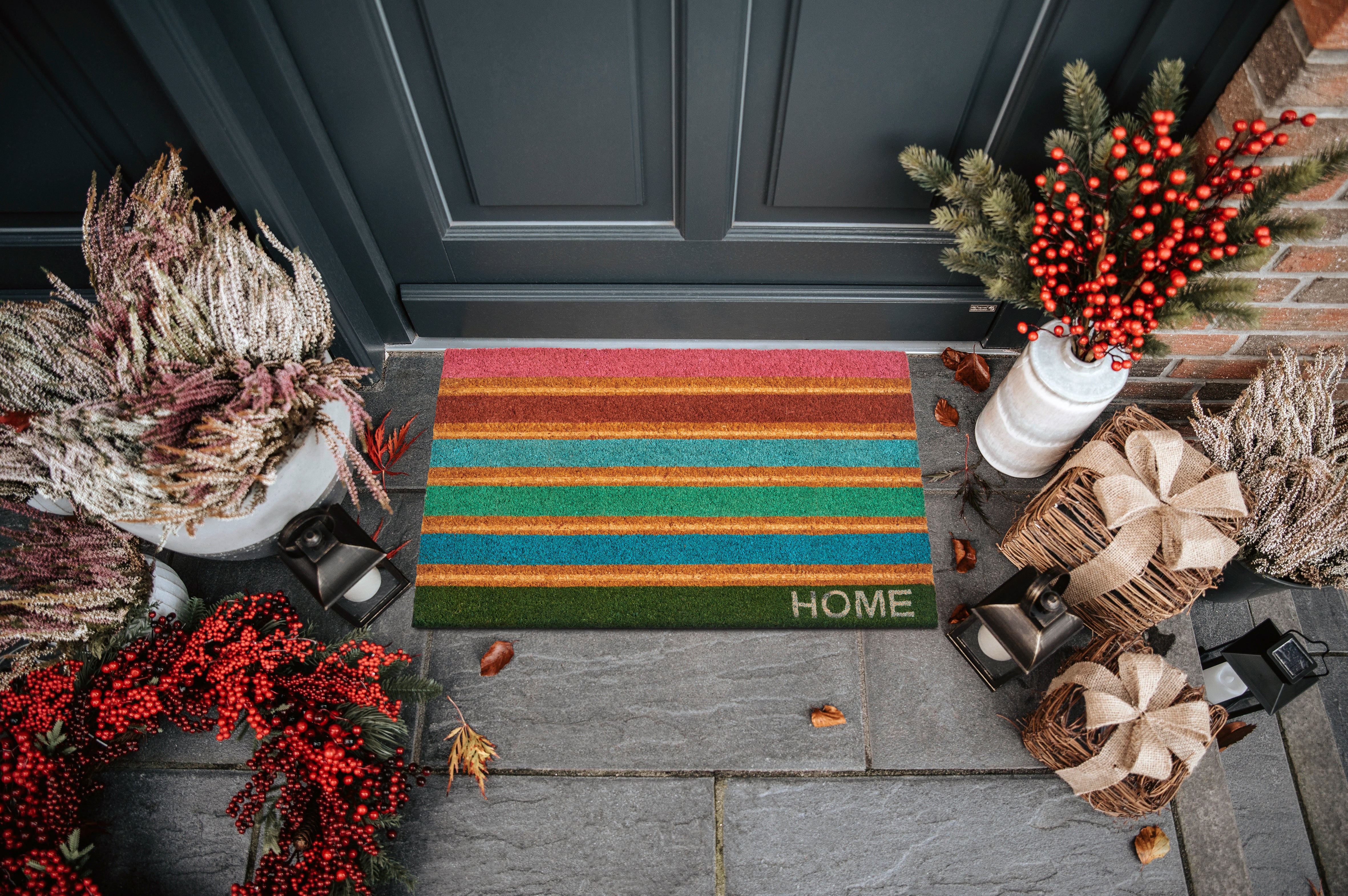 DÖRRMATTA KOKOS - FÄRGGLADA RÄNDER 105926