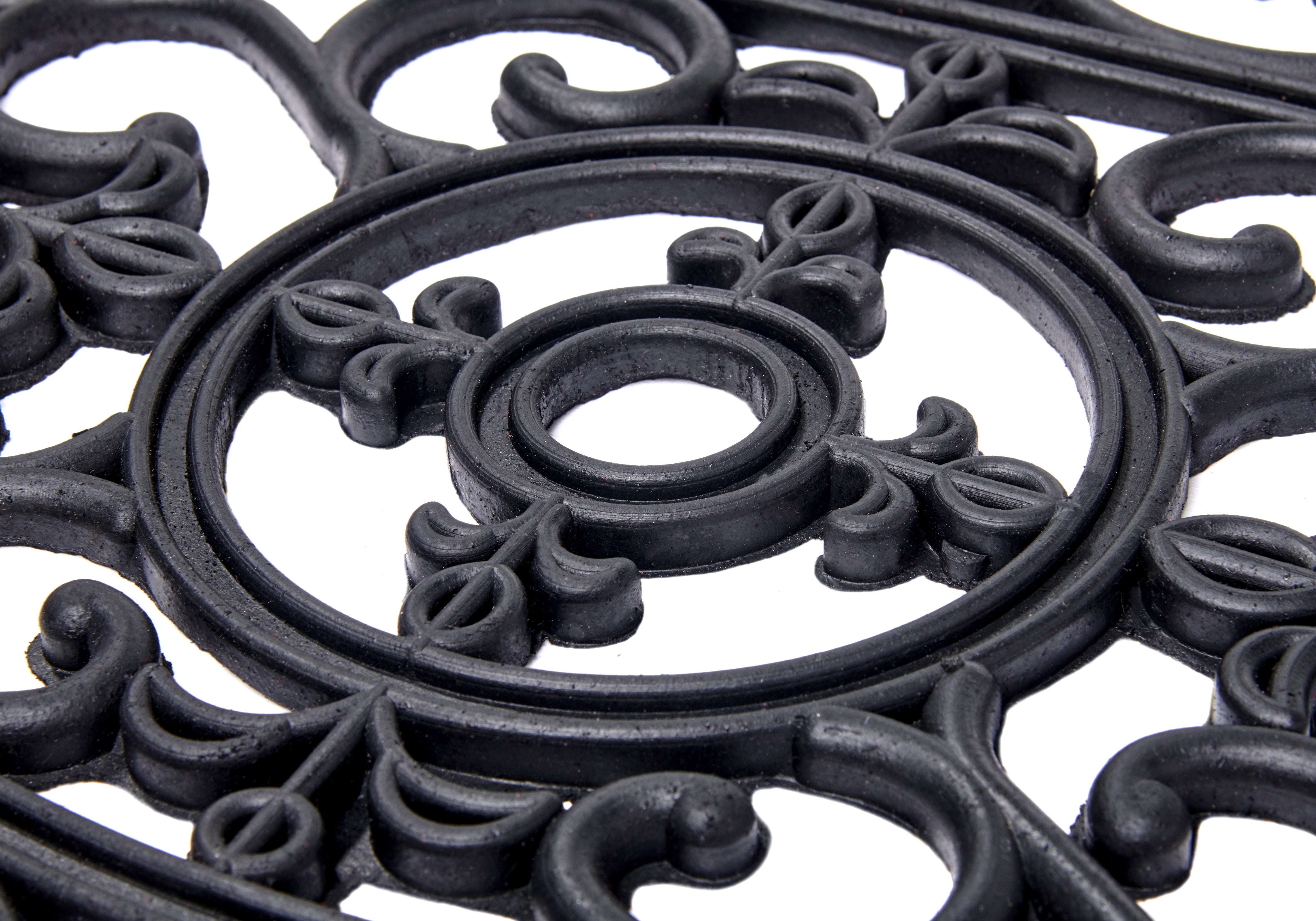 DÖRRMATTA I GUMMIBAND - SVART HÅLMÅNA