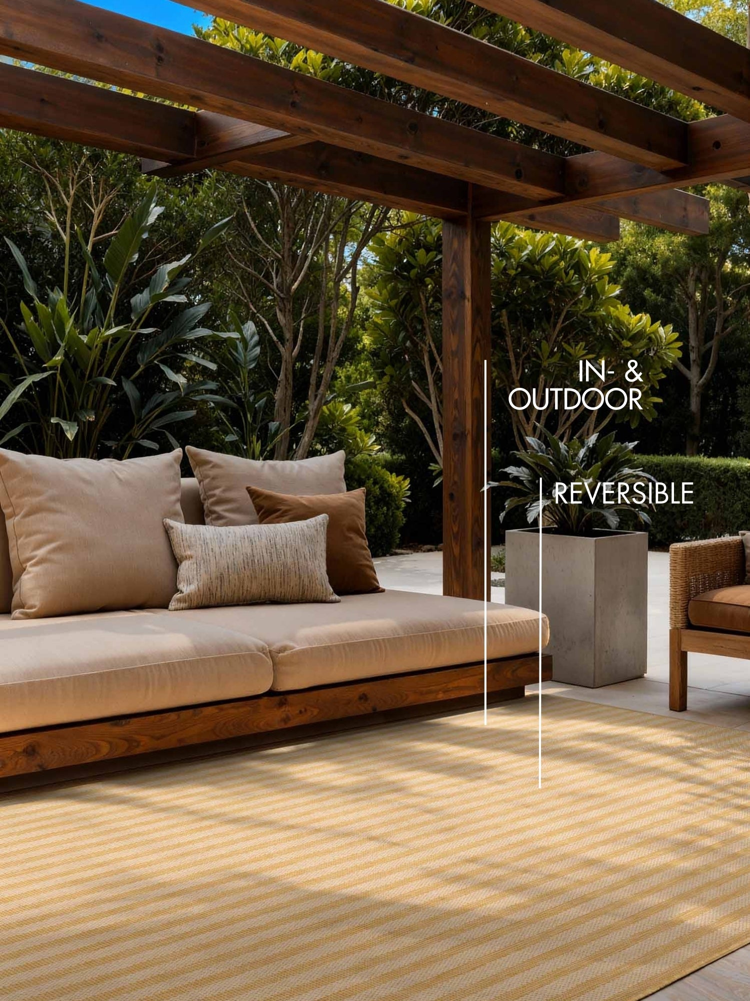 TED BAKER HARINGEY PLATTVÄVD MATTA, LINLEY OCKERVIT