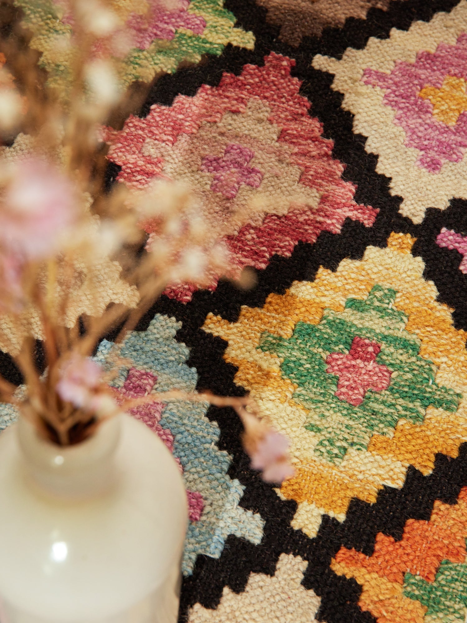 HANSE HOME KAMAL - AFGHAN KELIM MATTA, 106239 BLACK-MULTI