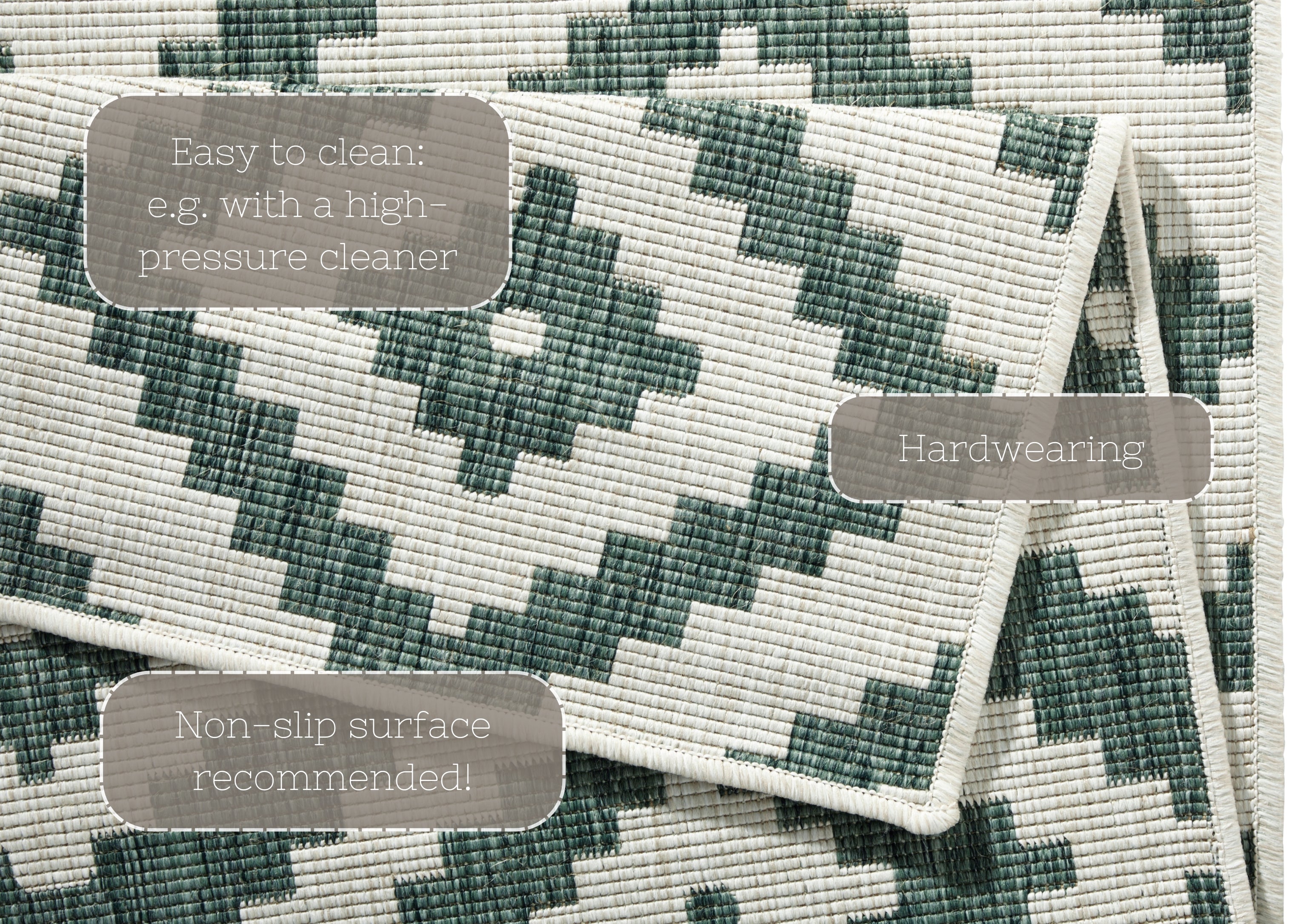 DUBBELMATTA, GRÖN-KRÄMFÄRGAD 103131