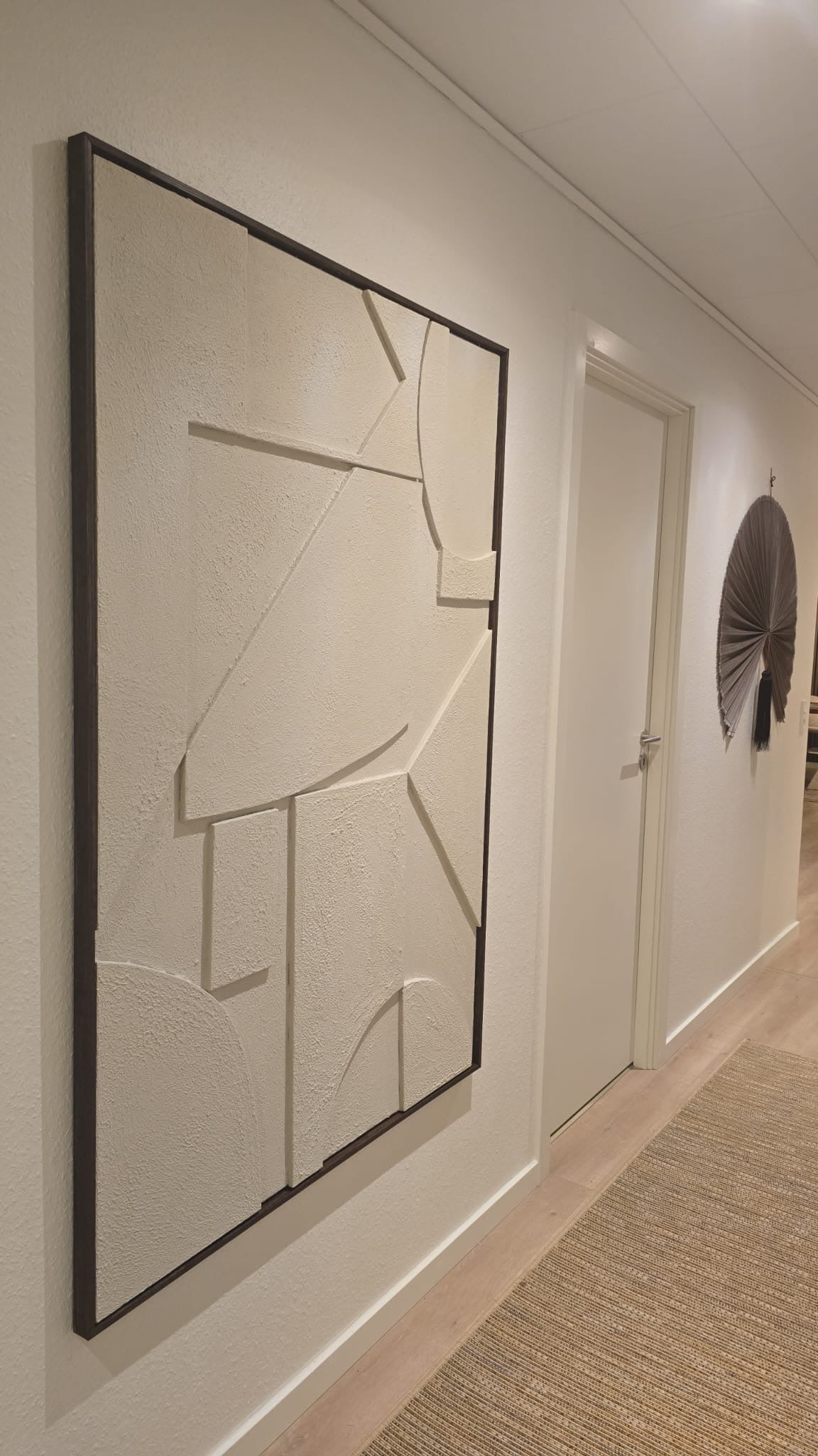 TEXTURERAD HANDGJORD VÄGGKONST - MJUK GEOMETRI