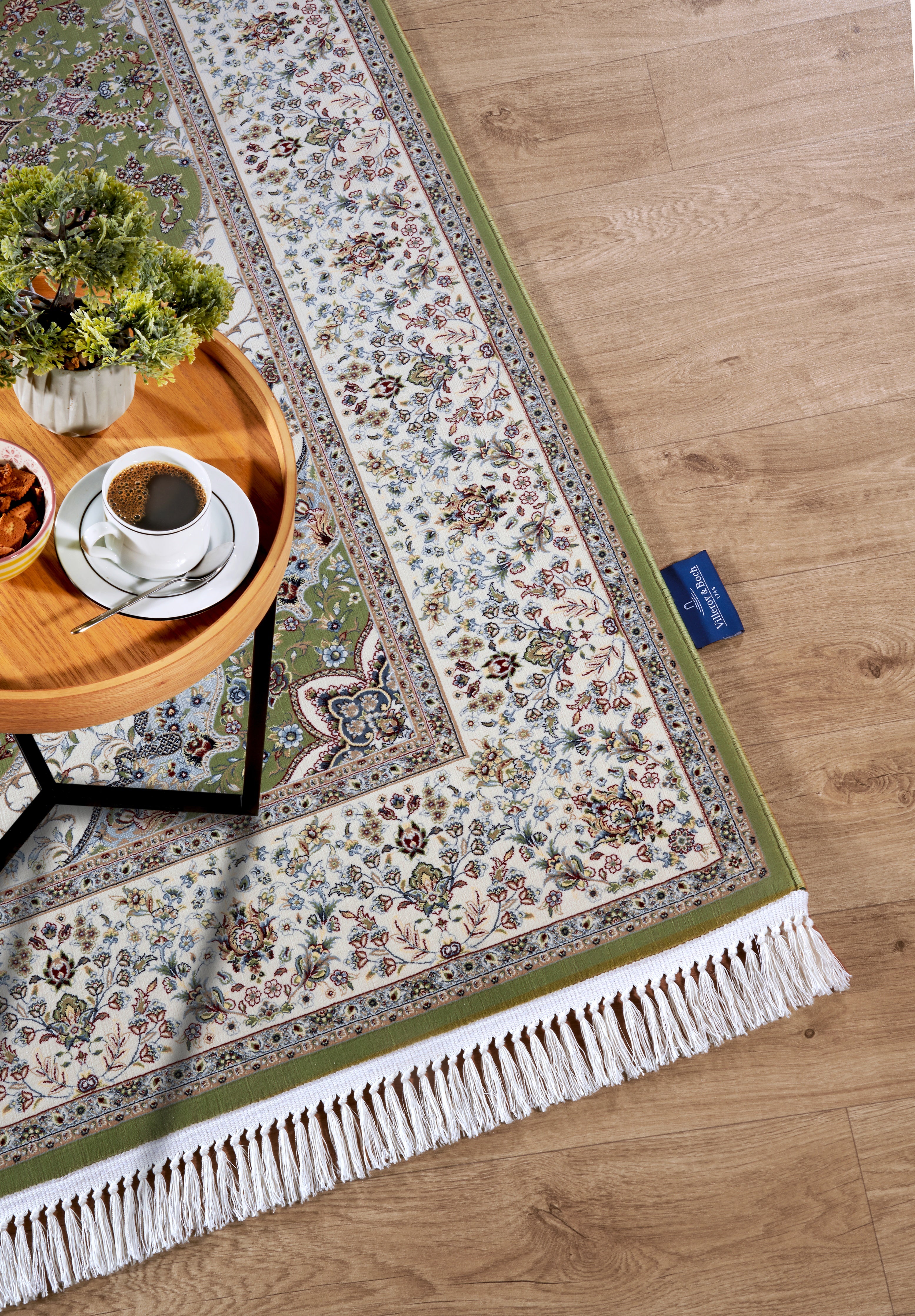 VILLEROY &amp; BOCH 106128 ORIENTALISK MATTA ETIENNE, GRÖN-KRÄMFÄRGAD