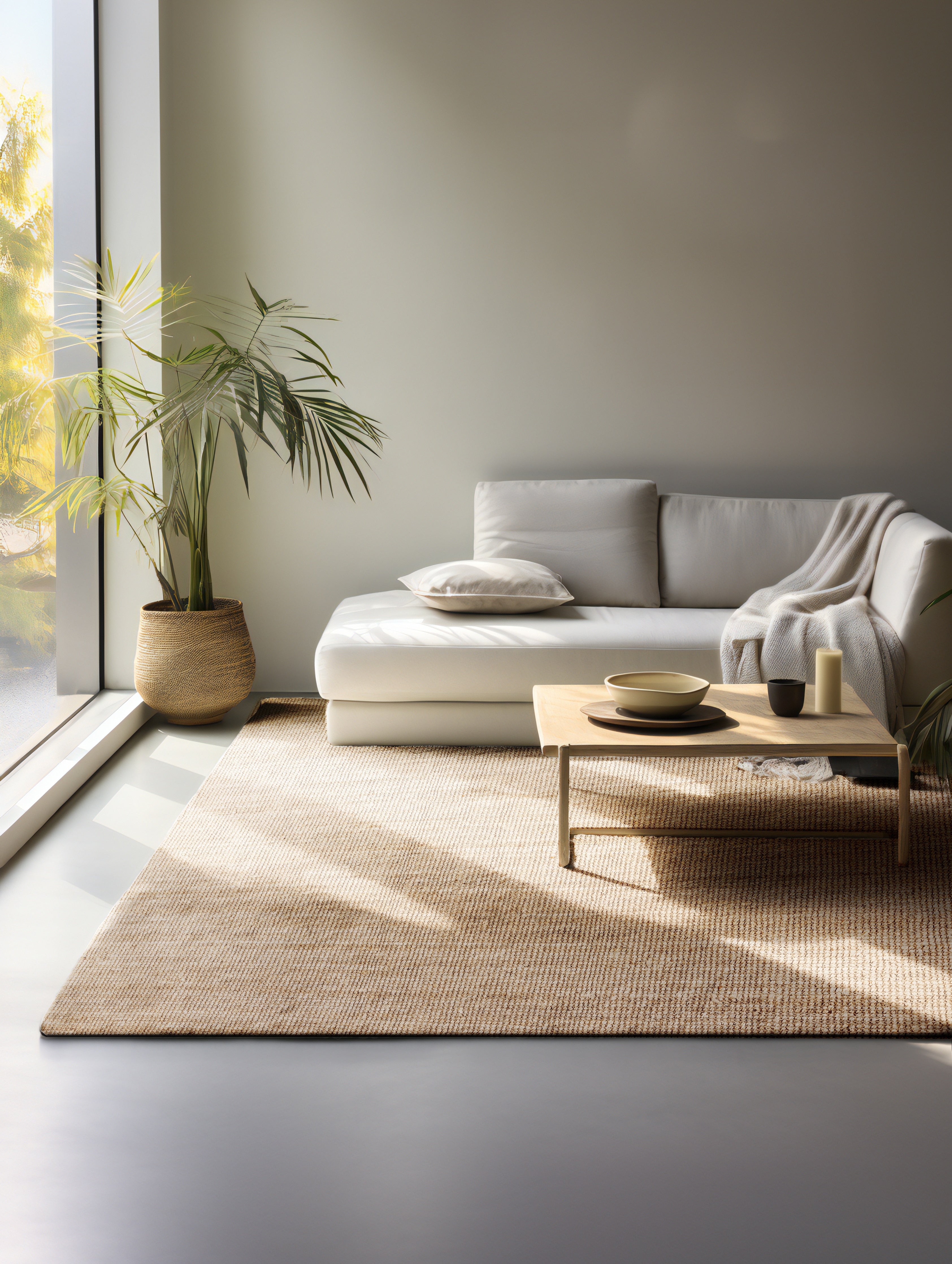 BOUCLE JUTEMATTA, NATURLIG GYLLEN - 105974