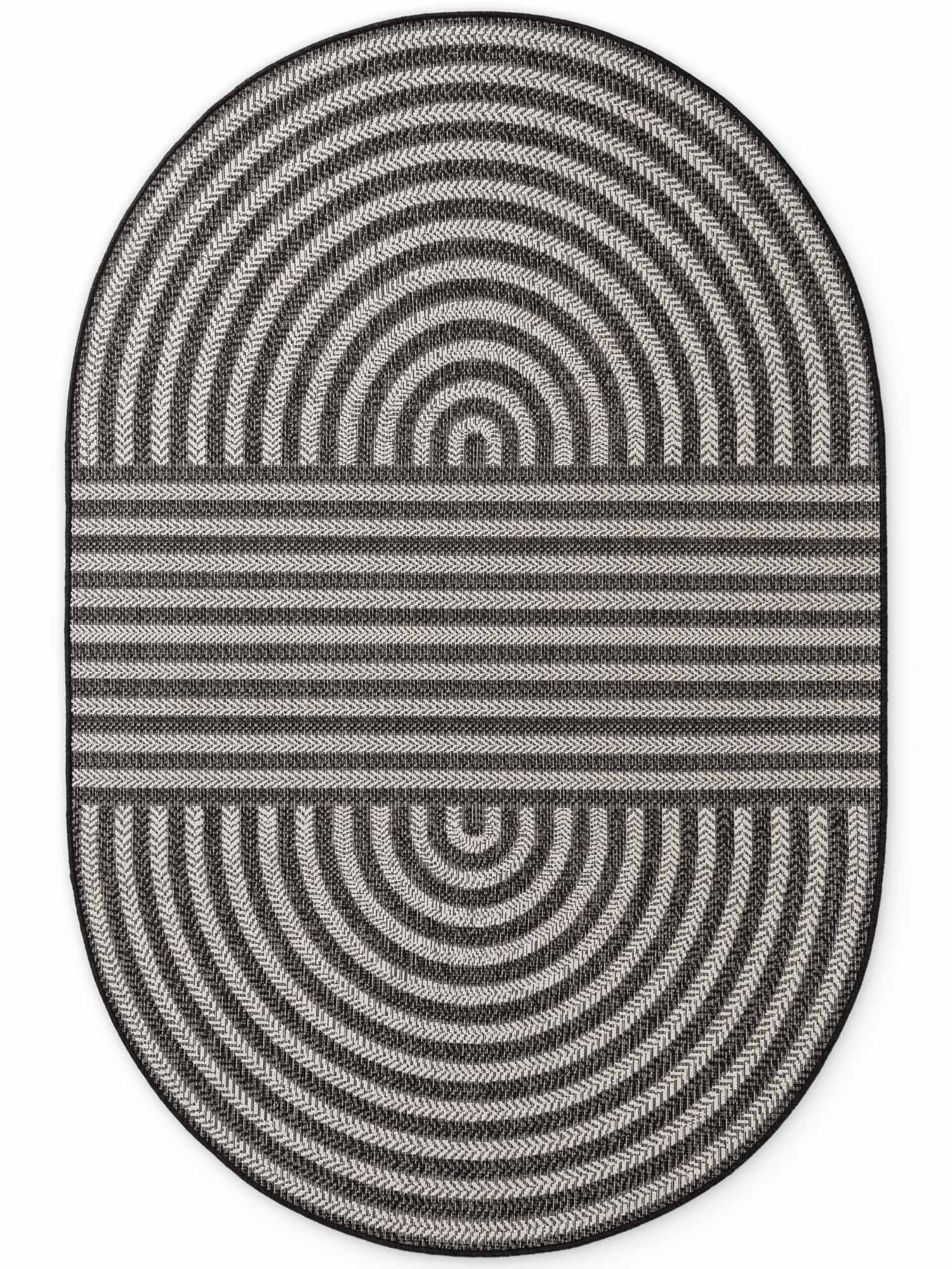TED BAKER HARINGEY PLATTVÄVD MATTA, WOODFIELD SVART VIT