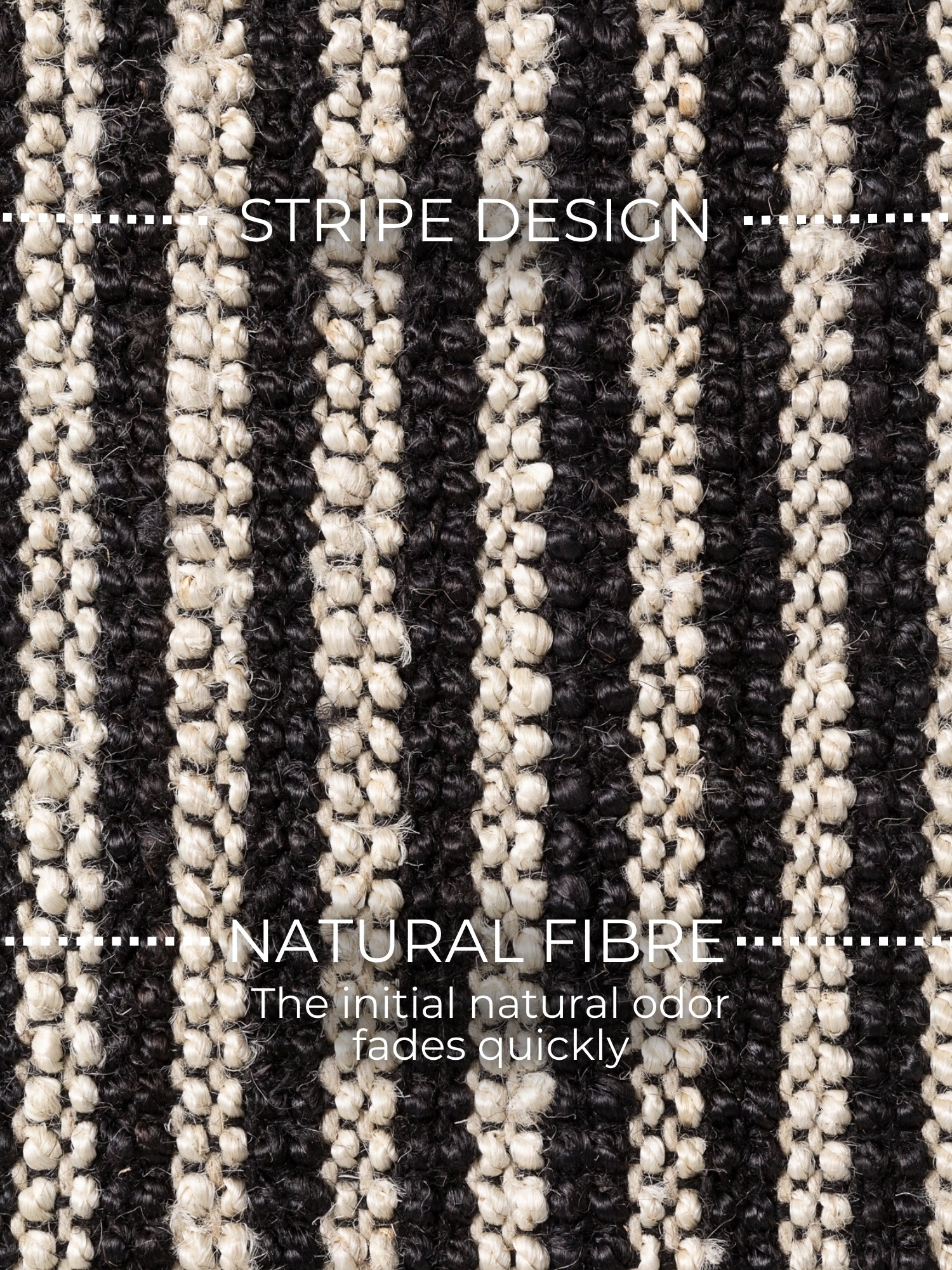 ELLE DECORATION HARVEST JUTEMATTA EBENHOLTS, NATURLIG-ELFENBEN-SVART