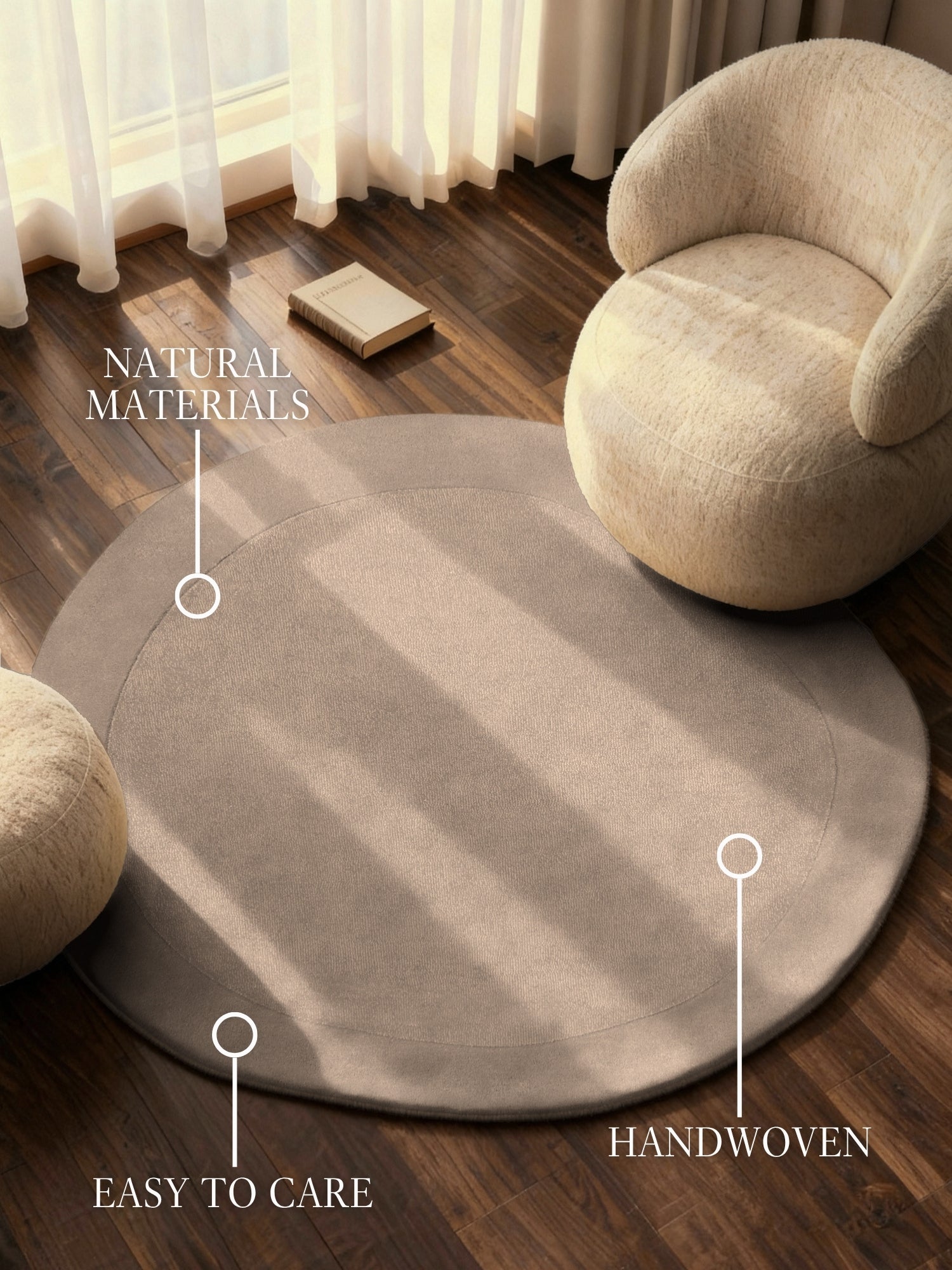 VILLEROY &amp; BOCH 1812 ULLFILT - ORGANISK RUNDMÖNSTER, NATURBEIGE