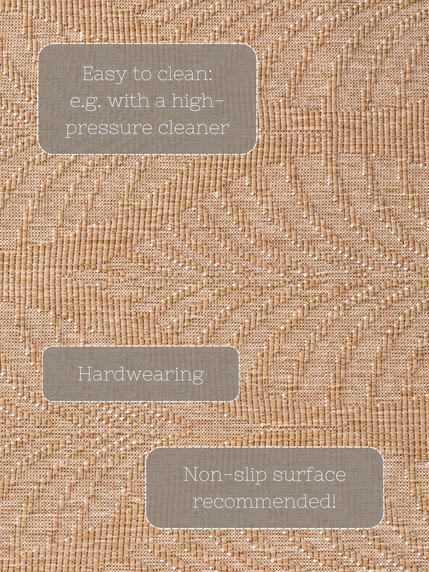 HANSE HOME DUORO - VÄNDBAR UTOMHUSMATTA, JUTE-VIT 106247