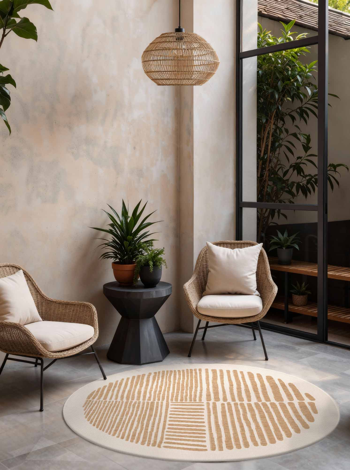 TED BAKER HARINGEY PLATTVÄVD MATTA, RÅGBAND JUTE-VIT