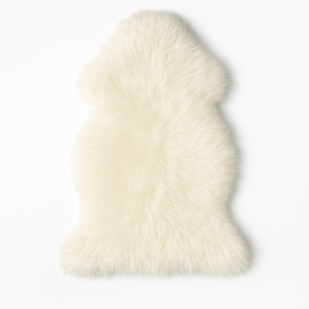 ÄKTA NYZEELANDSK LAMMSKINN, NATURVITT