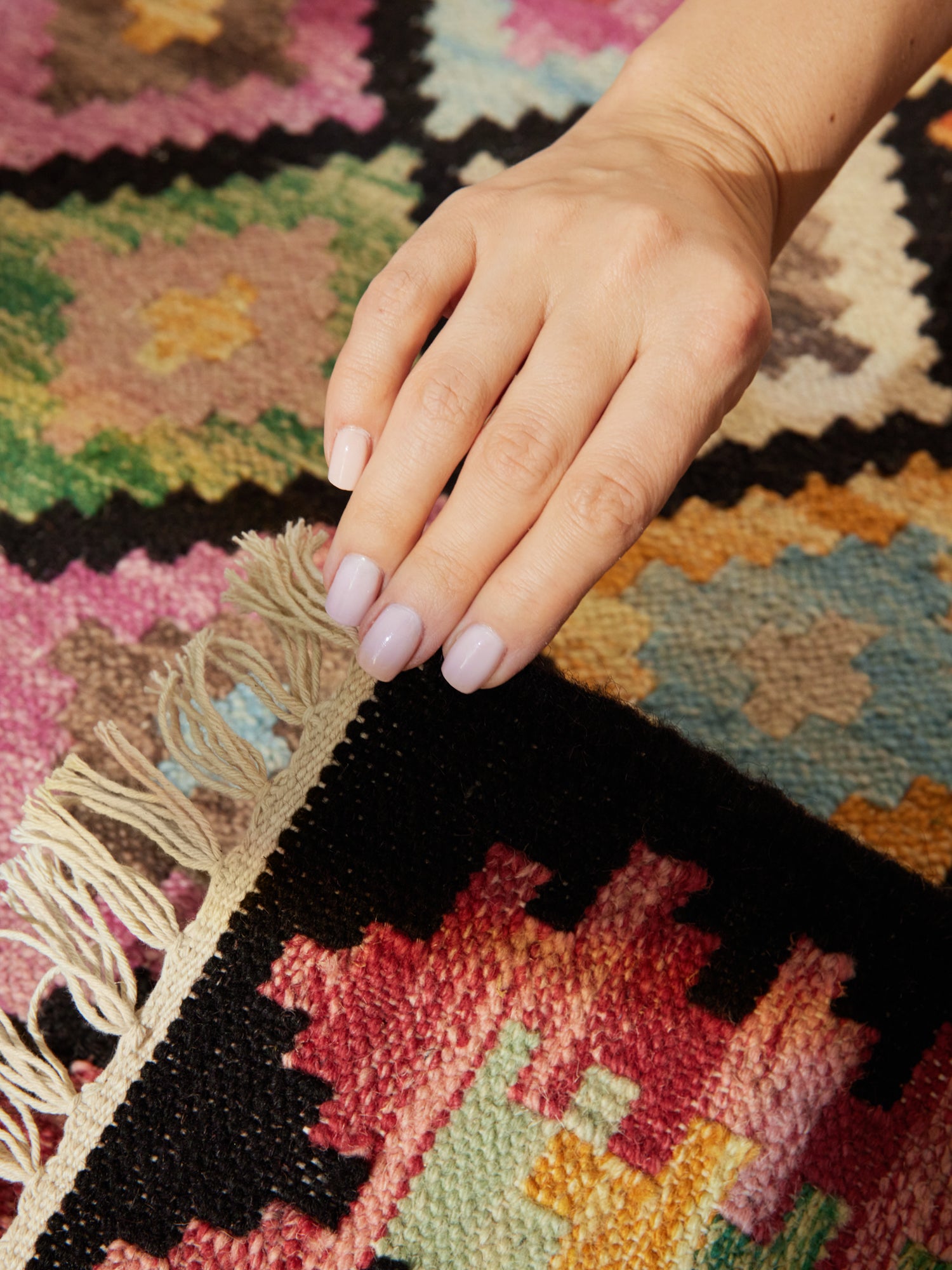 HANSE HOME KAMAL - AFGHAN KELIM MATTA, 106239 BLACK-MULTI