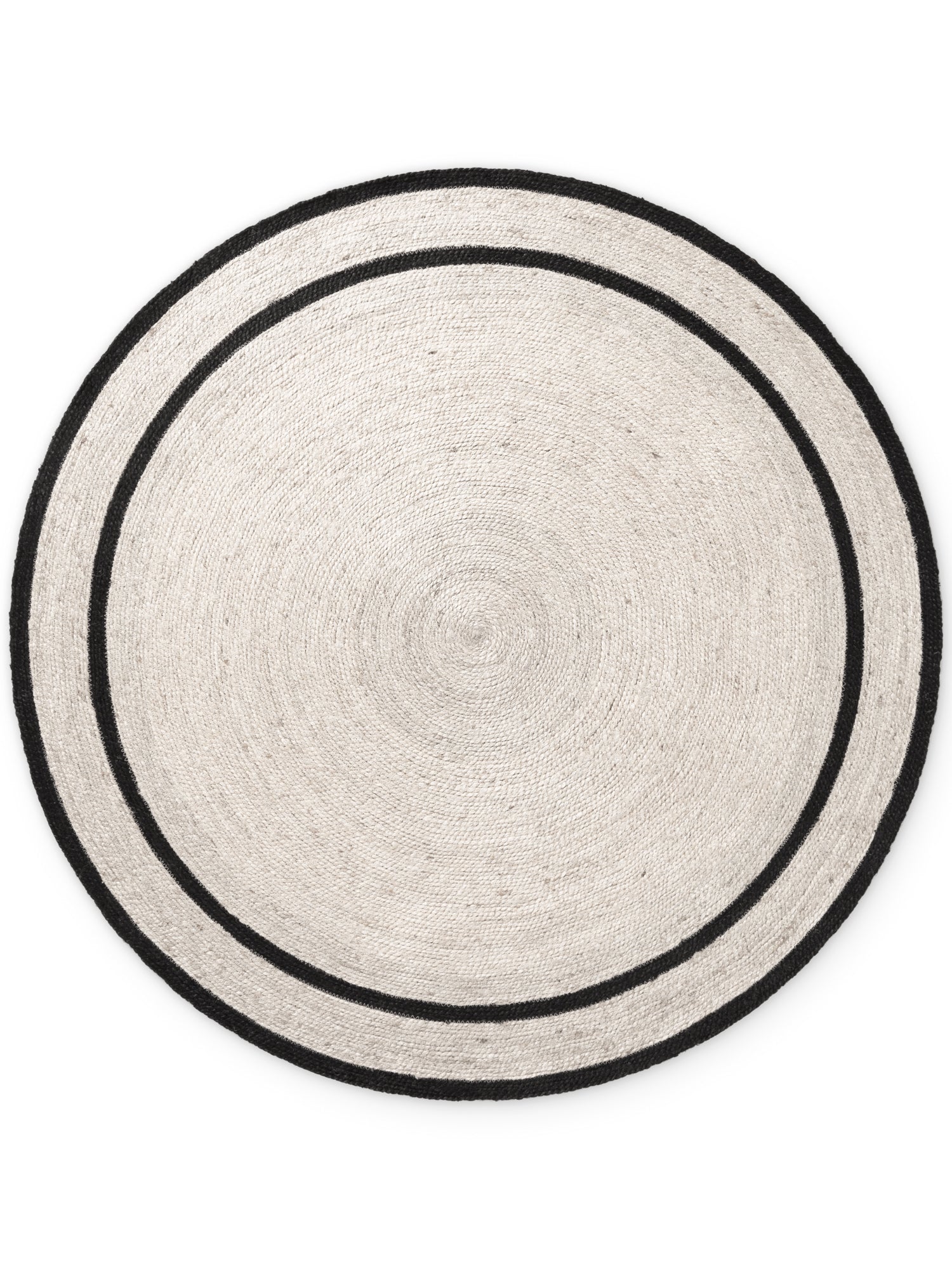 FLÄTAD JUTEMATTA LINA RUND, NATURLIG-ELFENBEN-SVART