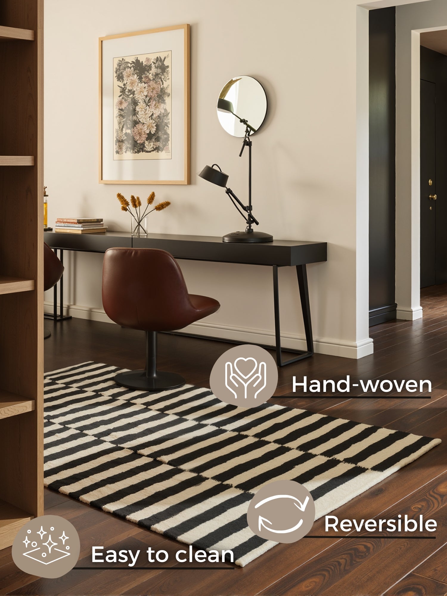 DONA ULLMATTA, SVART-NATURVIT 106207