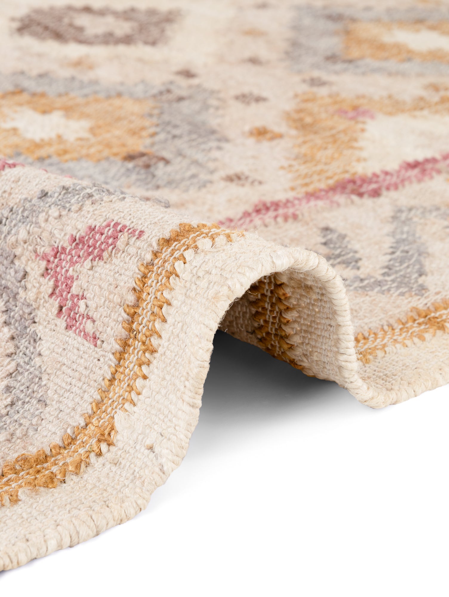 ROYA AFGHAN HANDWOVEN KELIM-MATTA, 106261 CREAM-MULTI