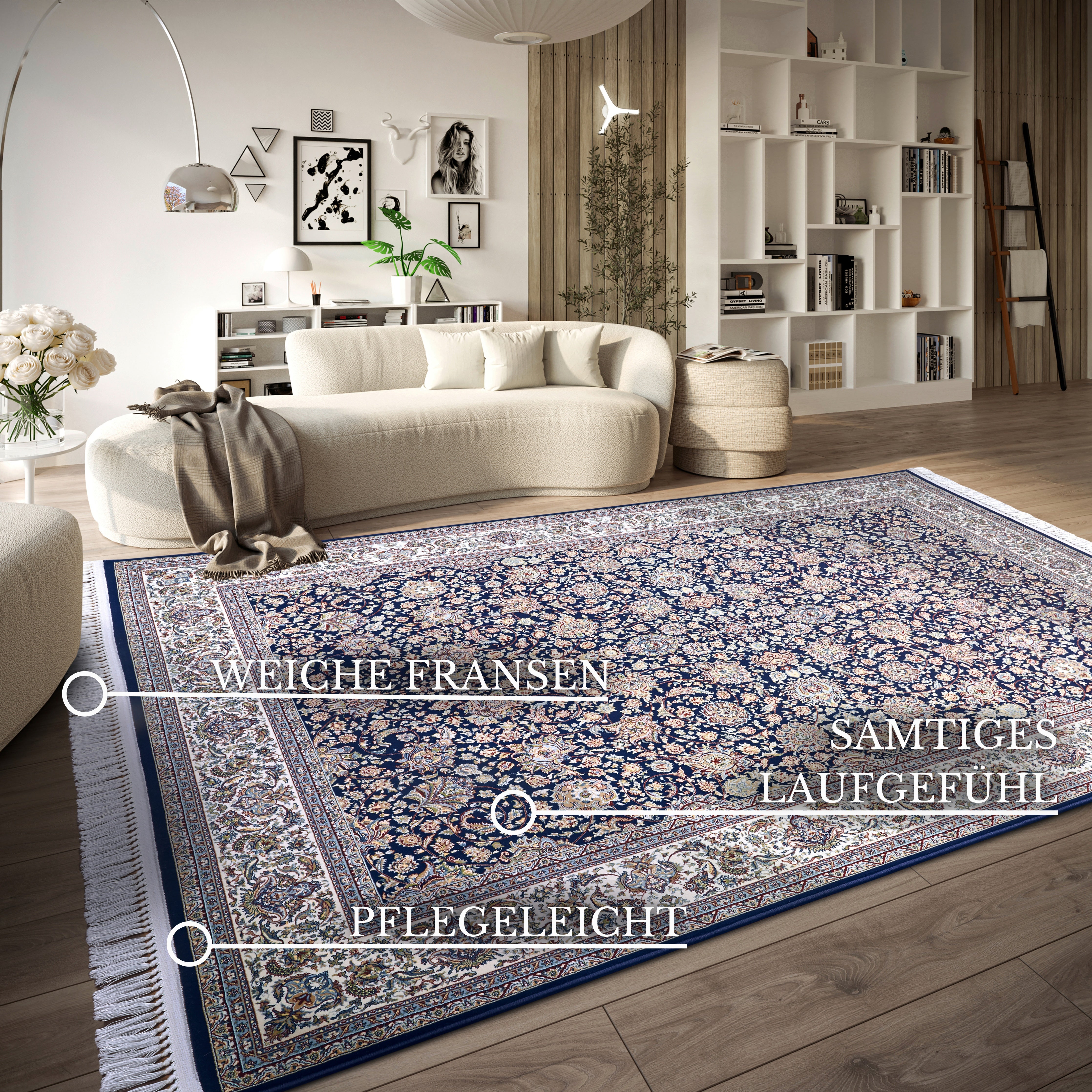 VILLEROY &amp; BOCH 106130 ORIENTALISK MATTA ALFRED, BLÅ-KRÄM