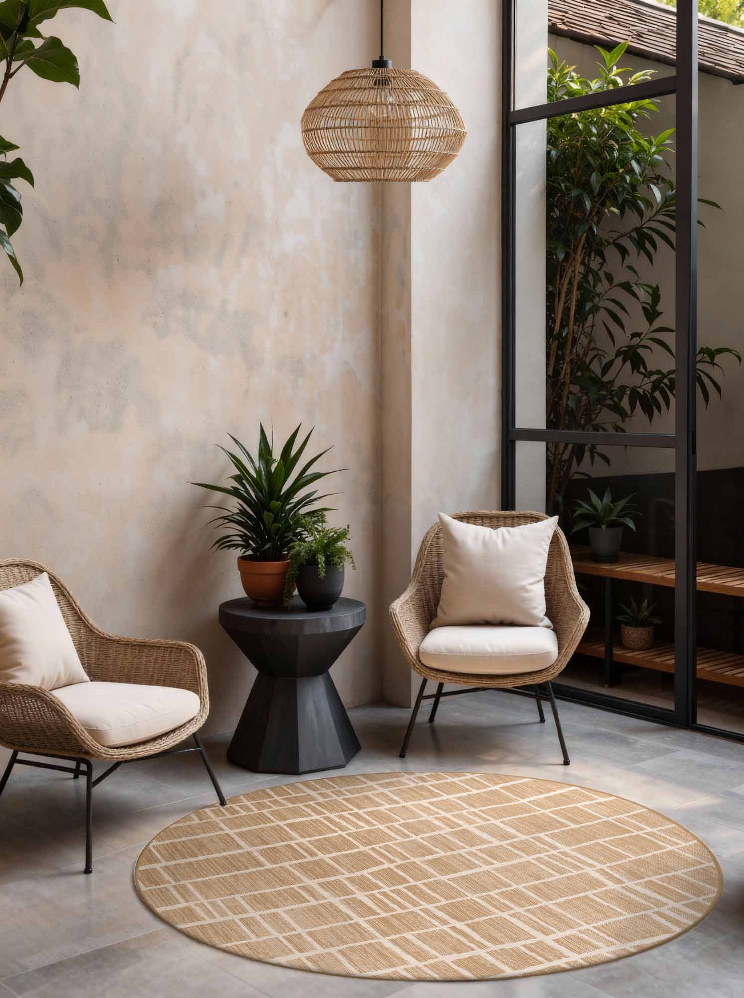 TED BAKER HARINGEY PLATTVÄVD MATTA, CROUCH JUTE-VIT