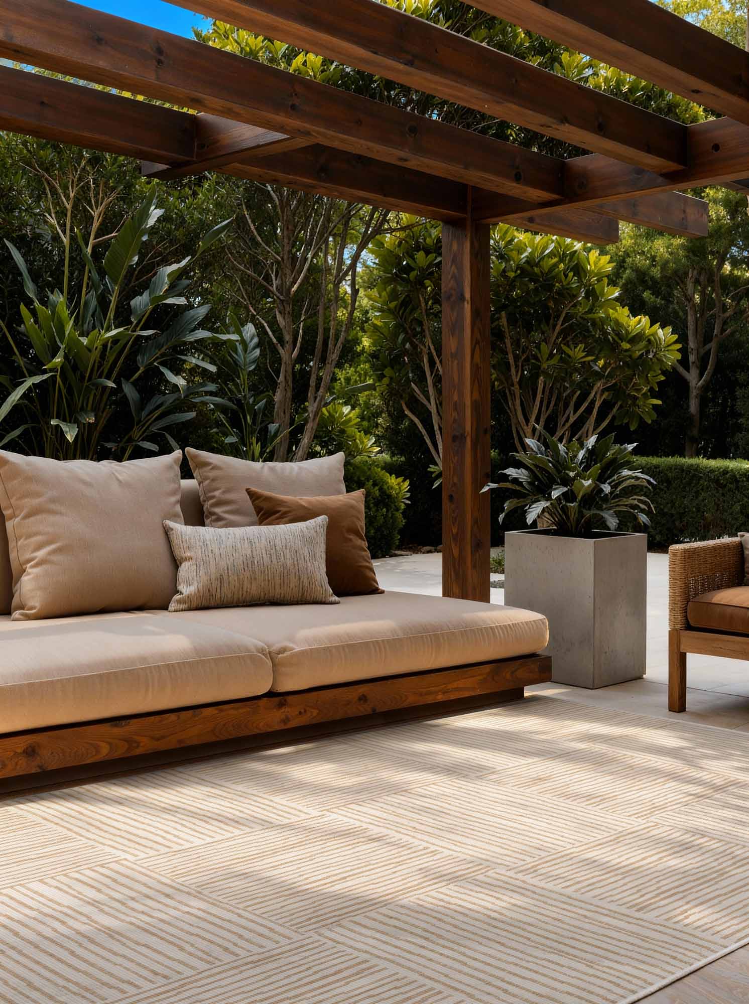 TED BAKER HARINGEY PLATTVÄVD MATTA, NÄKTERGAL JUTE-VIT