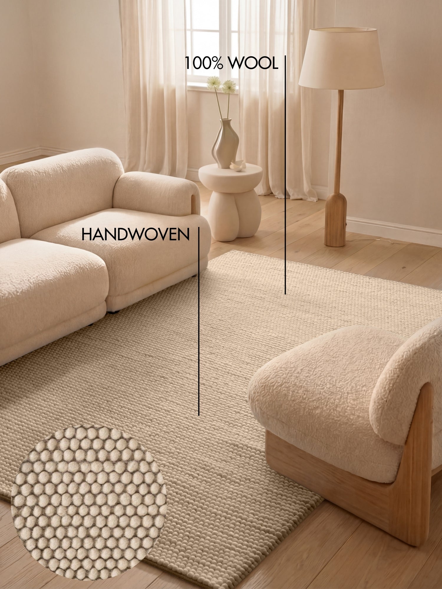 TED BAKER RICHMOND ULDTÆPPE DIANA, LYS BEIGE