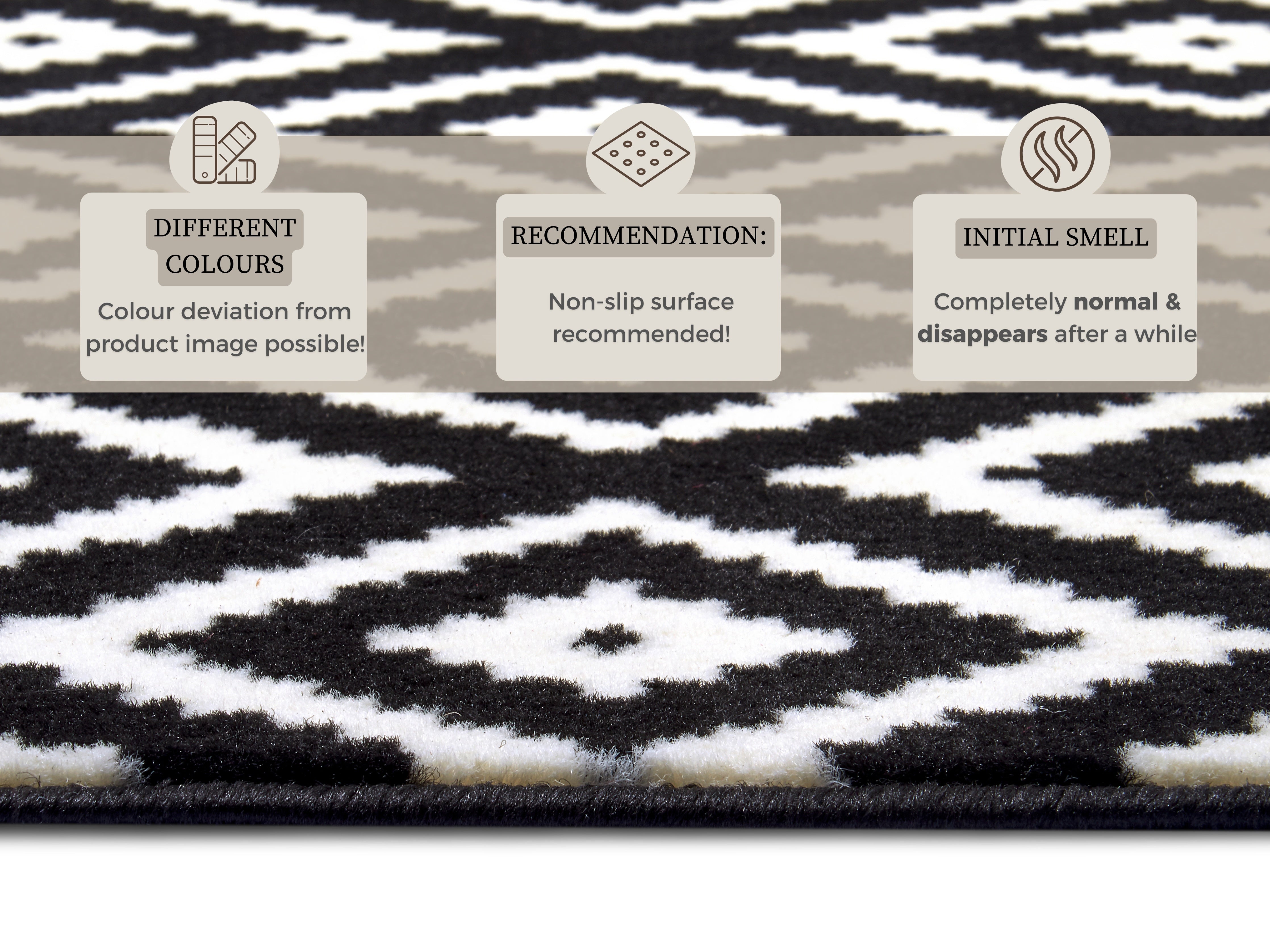 HAMLA MATTA, SVART-KRÄMFÄRGAD 105477