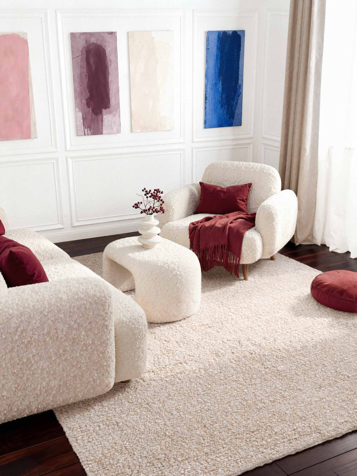 TED BAKER NOTTING HILL MJUK BOUCLE KORT LAGGIGT MATTA, PORTOBELLO CRÈME-BEIGE