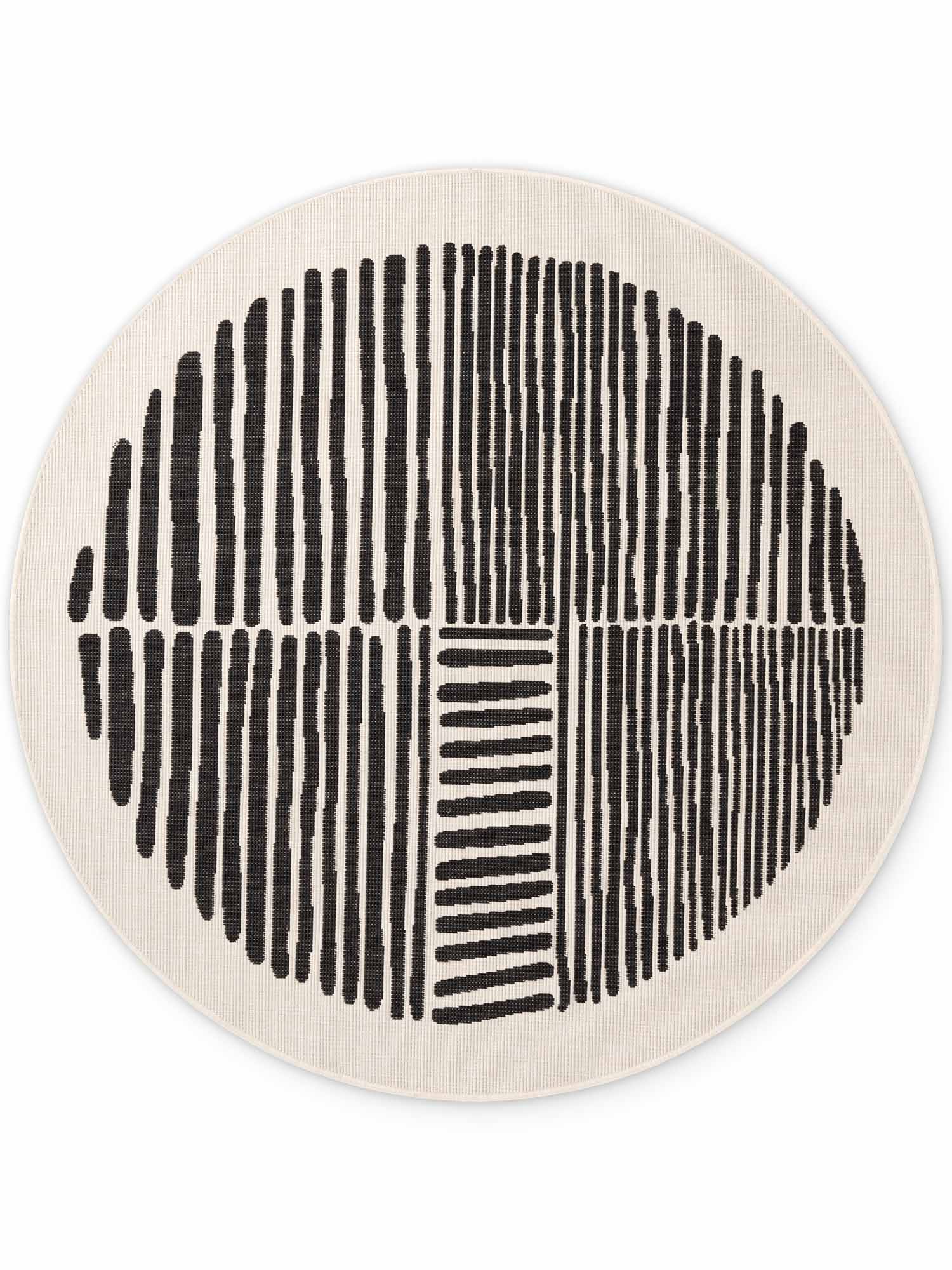 TED BAKER HARINGEY PLATTVÄVD MATTA, RYE BOUNDS SVARTVIT