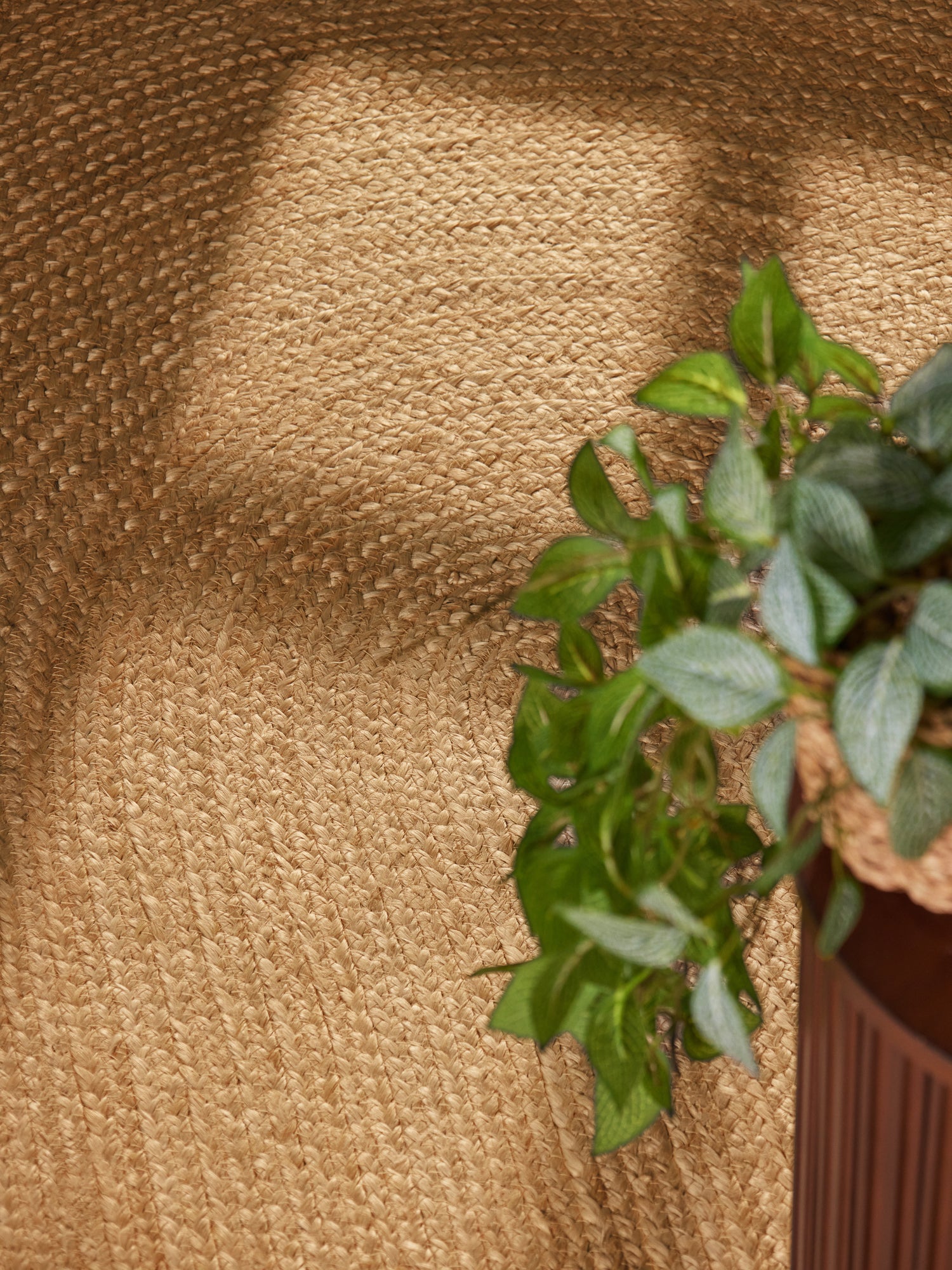 FLÄTAD JUTEMATTA RANGPUR OVAL, NATURLIG-GYLLEN