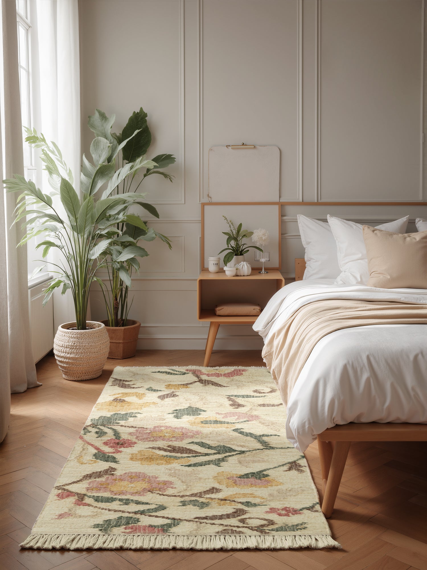 ROYA AFGHAN HANDvävd KELIM-MATTA, 106259 CREAM-MULTI