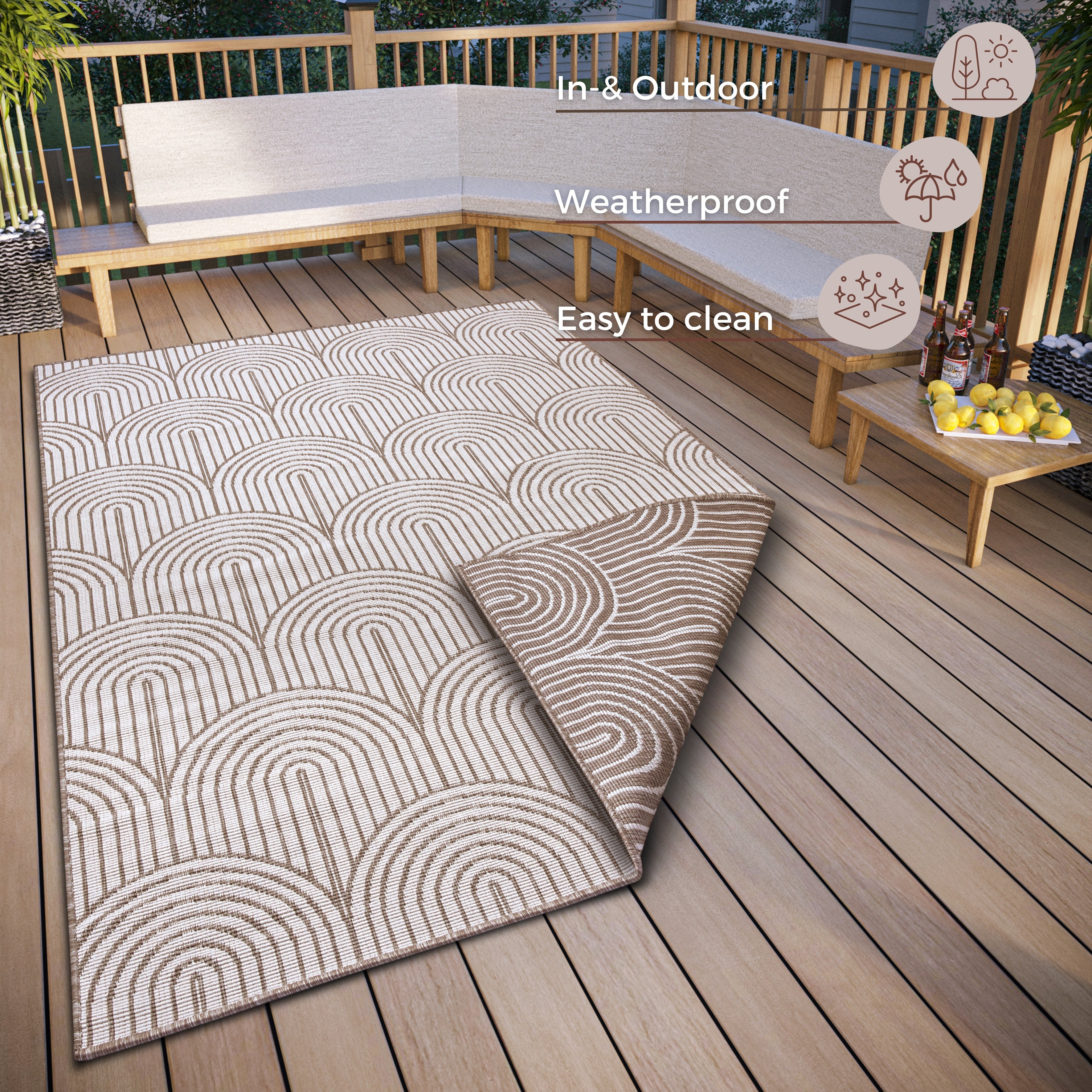 Plattvävd vändbar matta Pangli, linne 105850