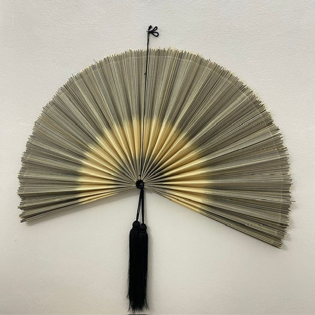 SENSU, HANDGJORD BAMBUSVÄGGFLÄKT - SVART NATURMIX