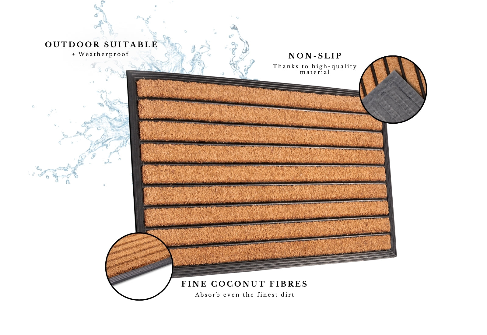 DÖRRMATTA GUMMI KOKOS - RANDIG