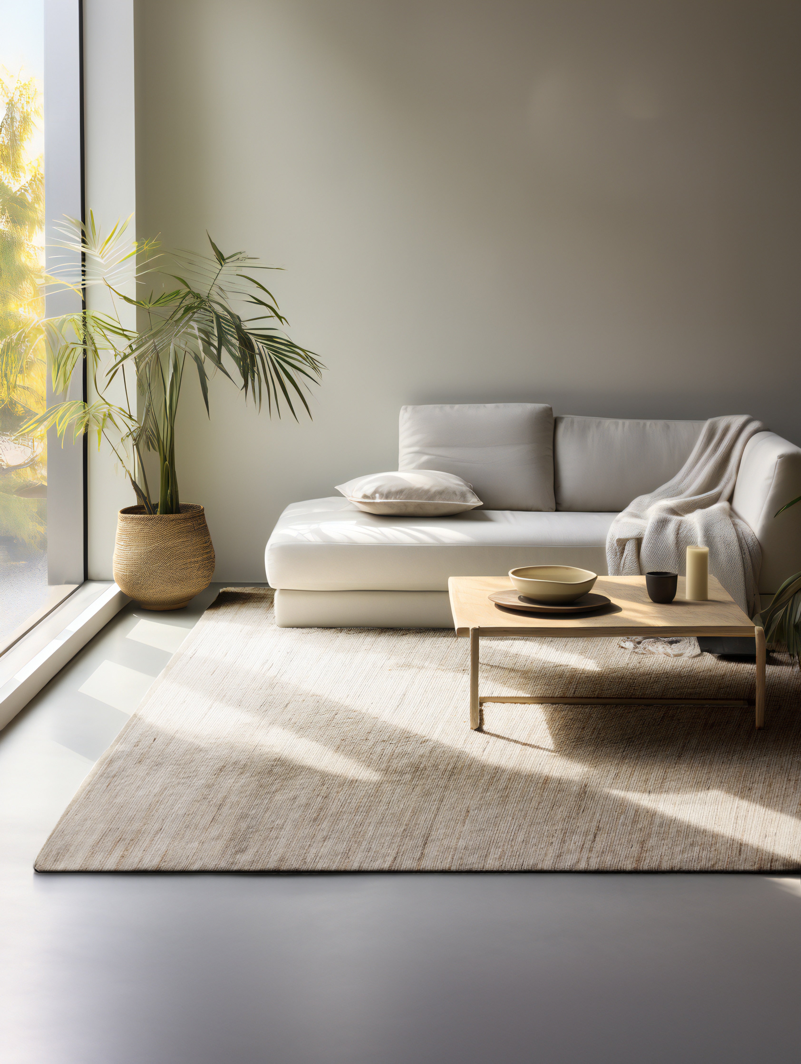 HANDVÄVLAD JUTEMATTA, GRÅBRUN - 105962