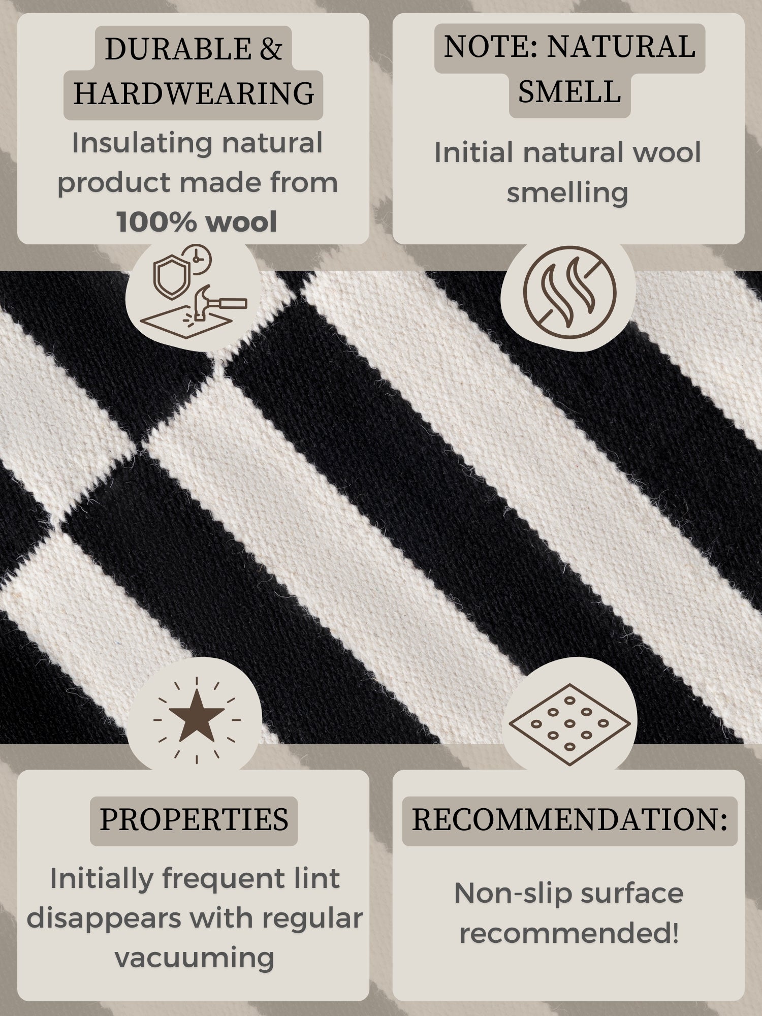 DONA ULLMATTA, SVART-NATURVIT 106207