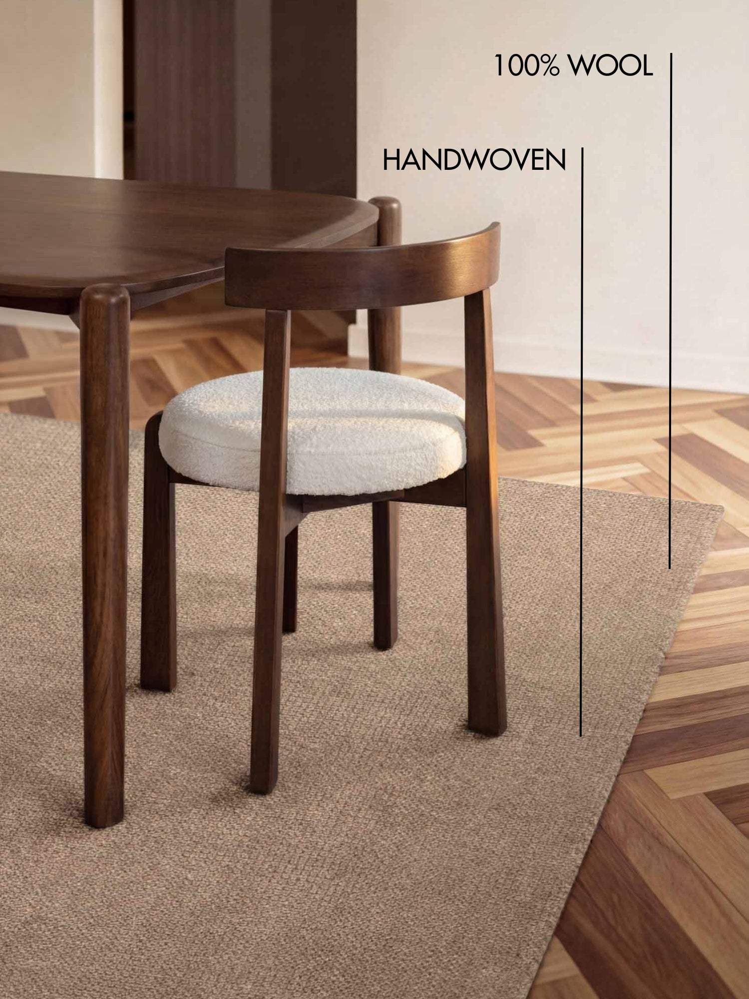 TED BAKER GREENWICH ULDTÆPPE, BEIGE