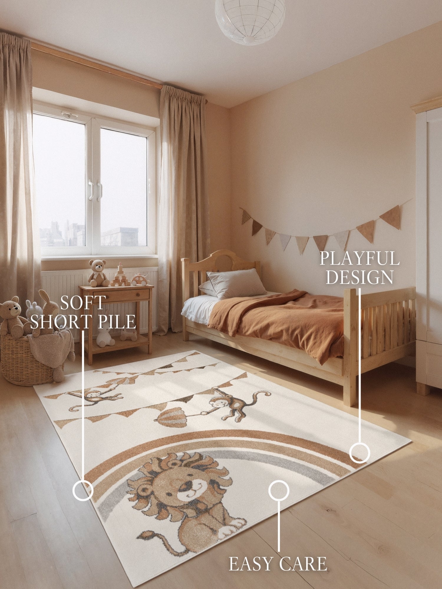 VILLEROY &amp; BOCH BOHO KIDS BARNFILT LEJONG REGNBÅGSPARTY, KRÄM MULTI 106308