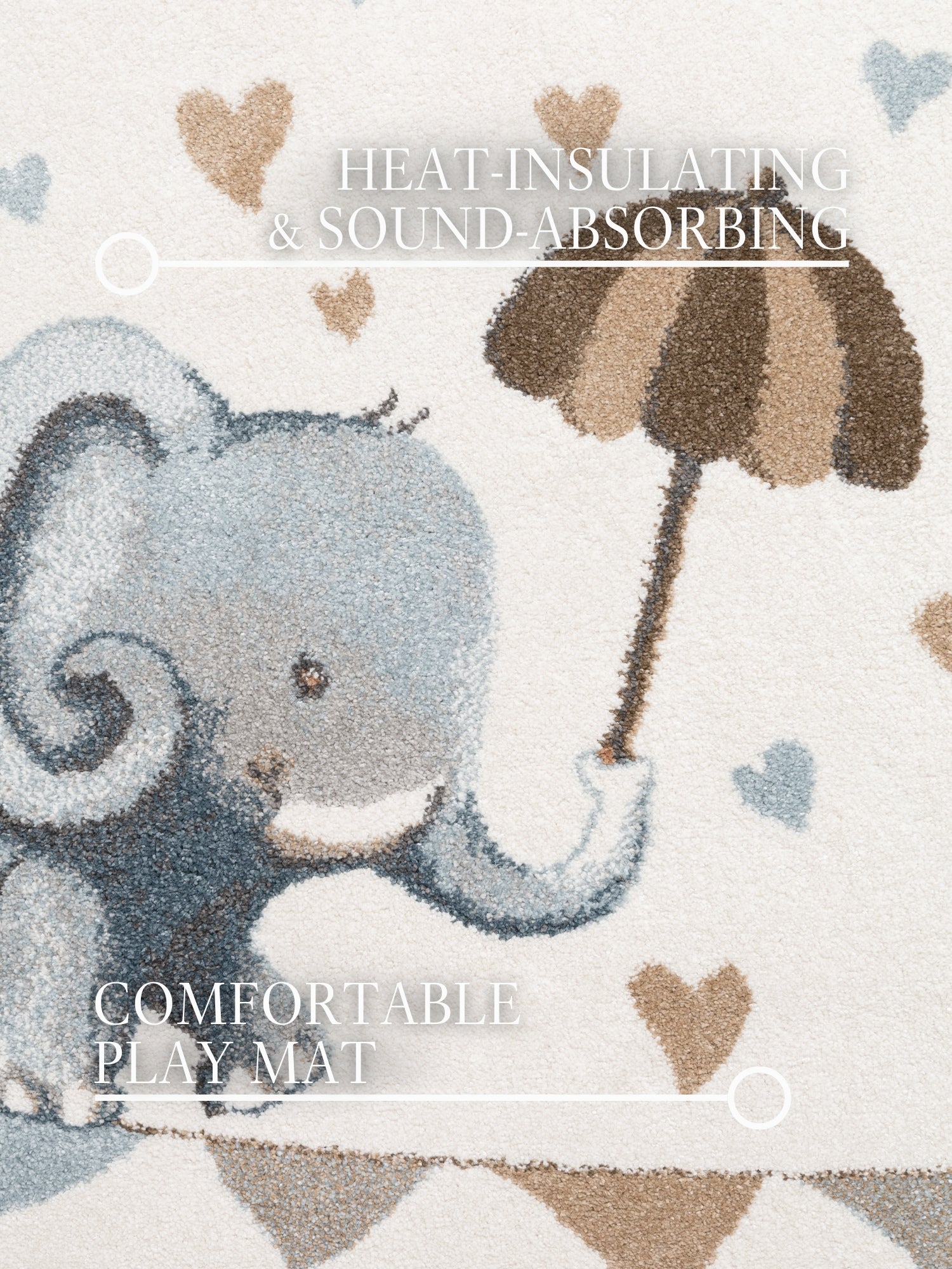 VILLEROY &amp; BOCH BOHO KIDS RUND BARNFILT - ELEPHANT RAIN, CREAM MULTI 106303