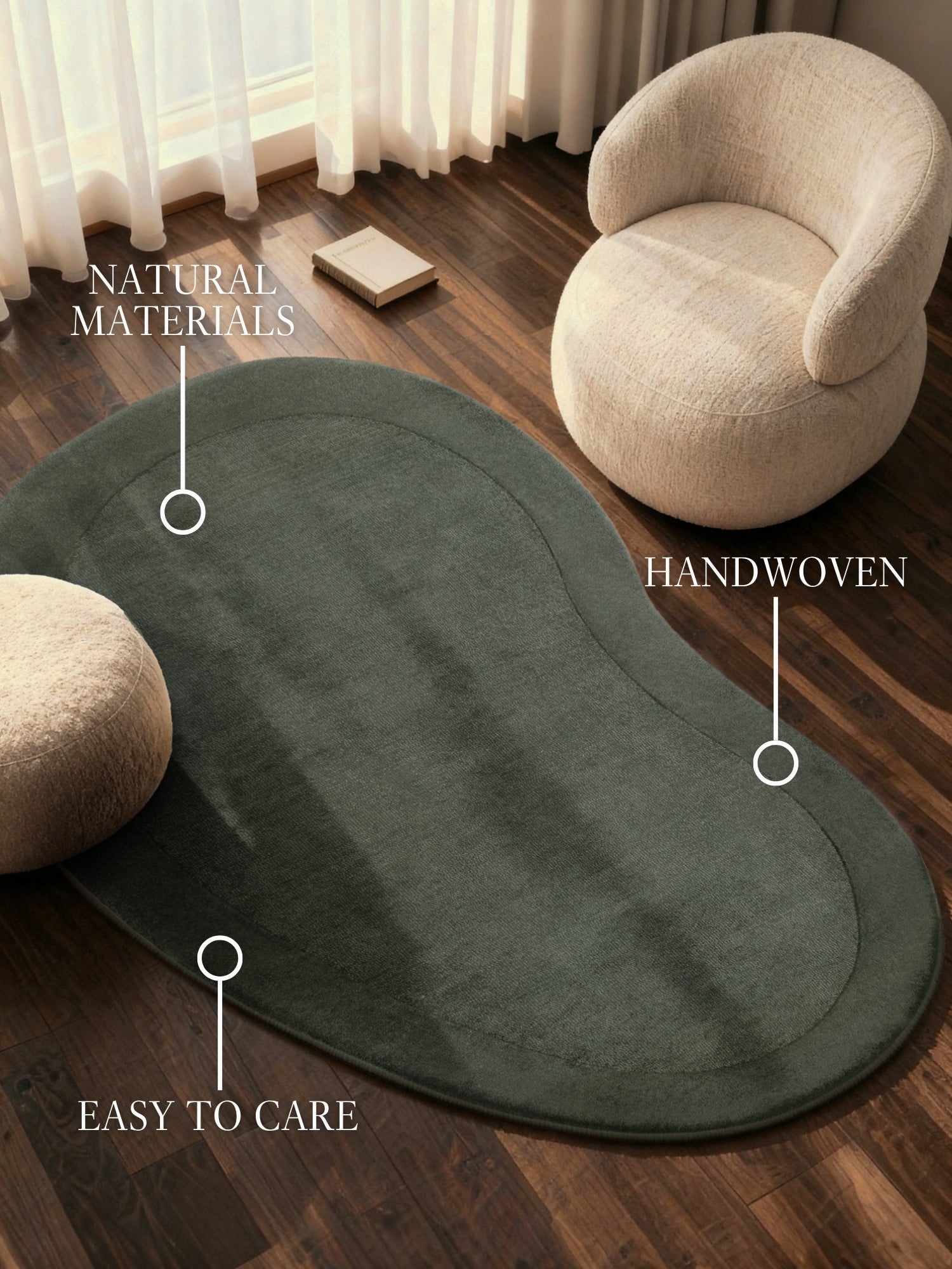 VILLEROY &amp; BOCH 1812 ULLMATTA - ORGANISK FORM KARI, NATURGRÖN