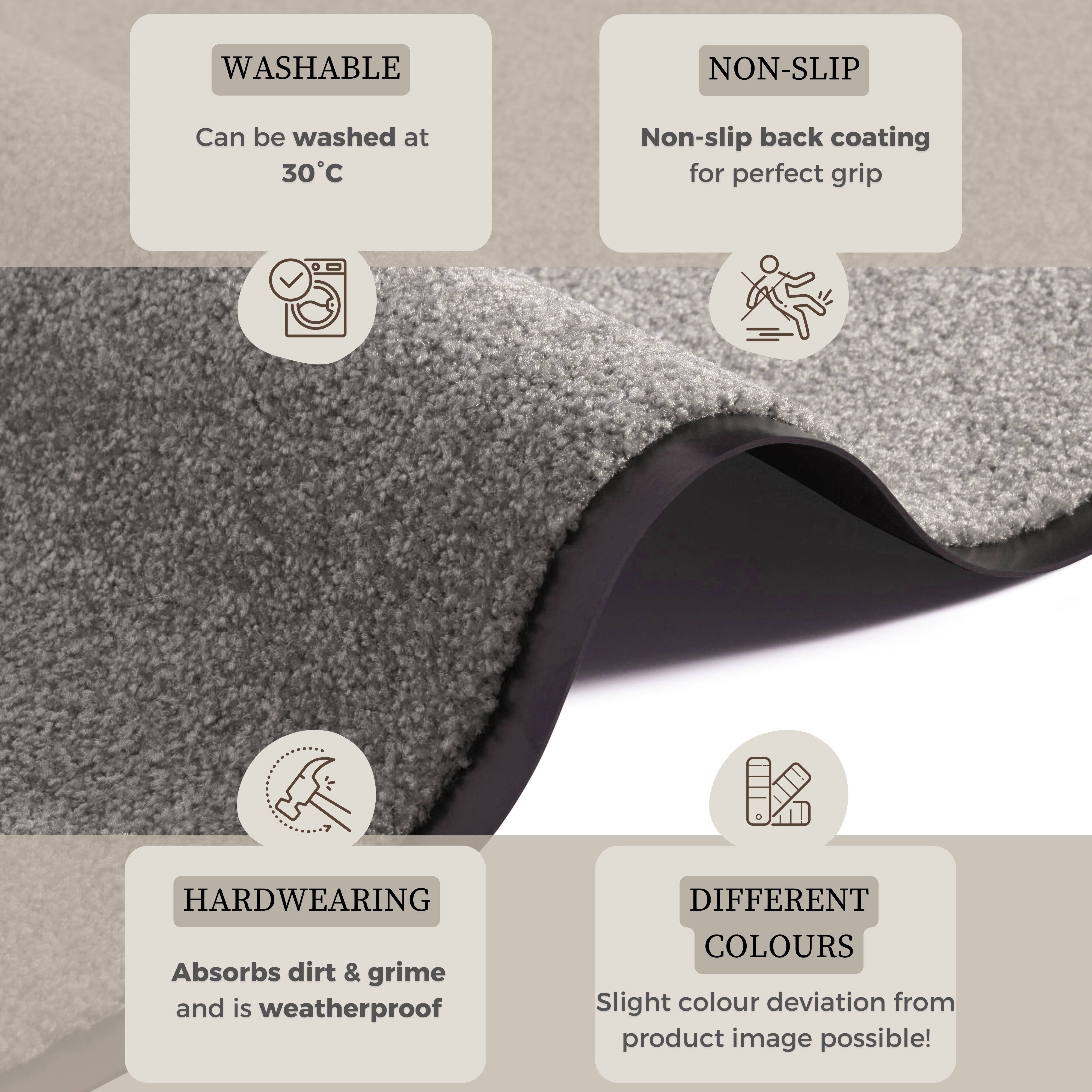 DÖRRMATTA TVÄTT &amp; RENGÖR, TAUPE 102042