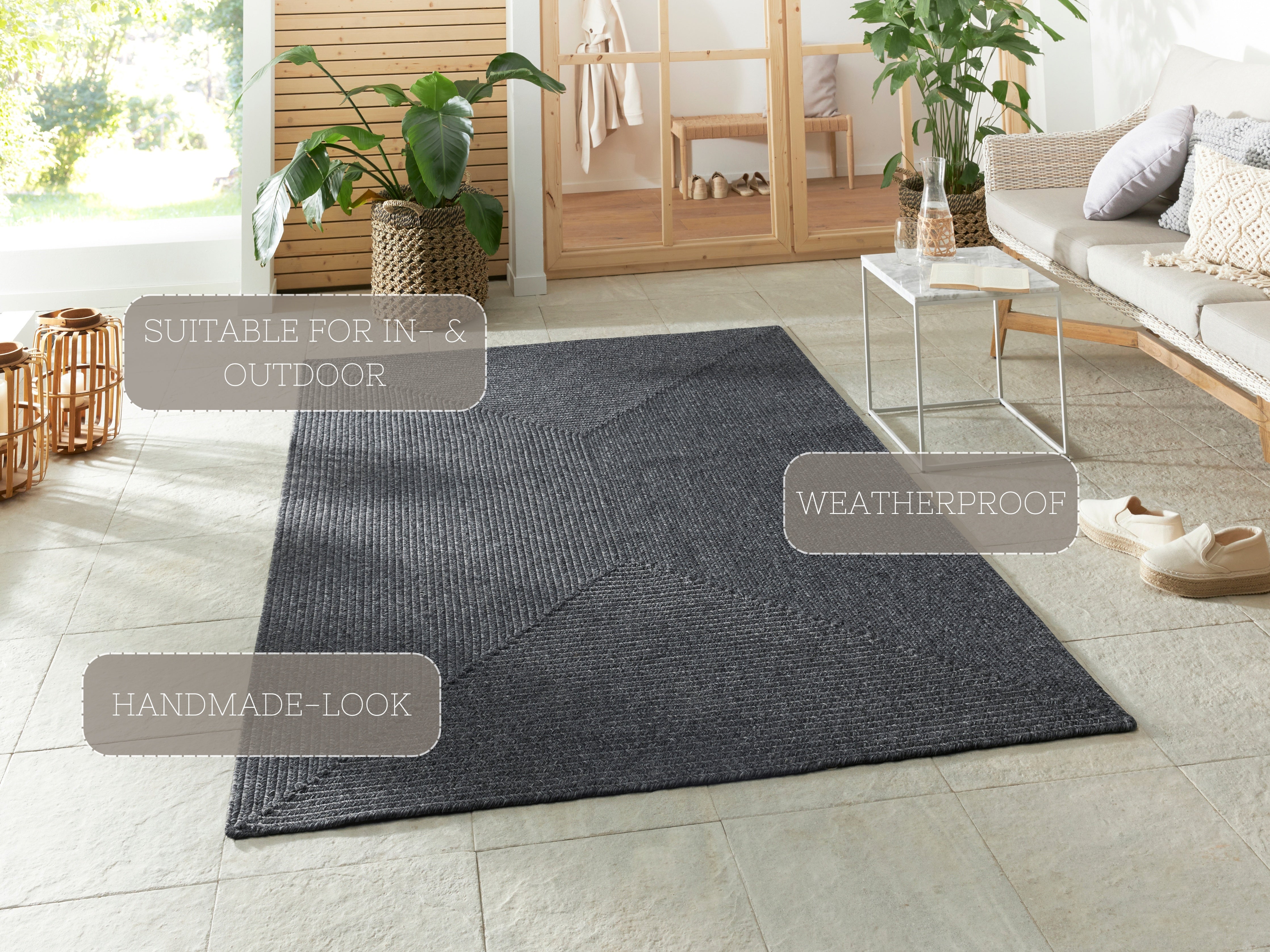 HANSE HOME FLÄTAD MATTA, MÖRKGRÅ 105550