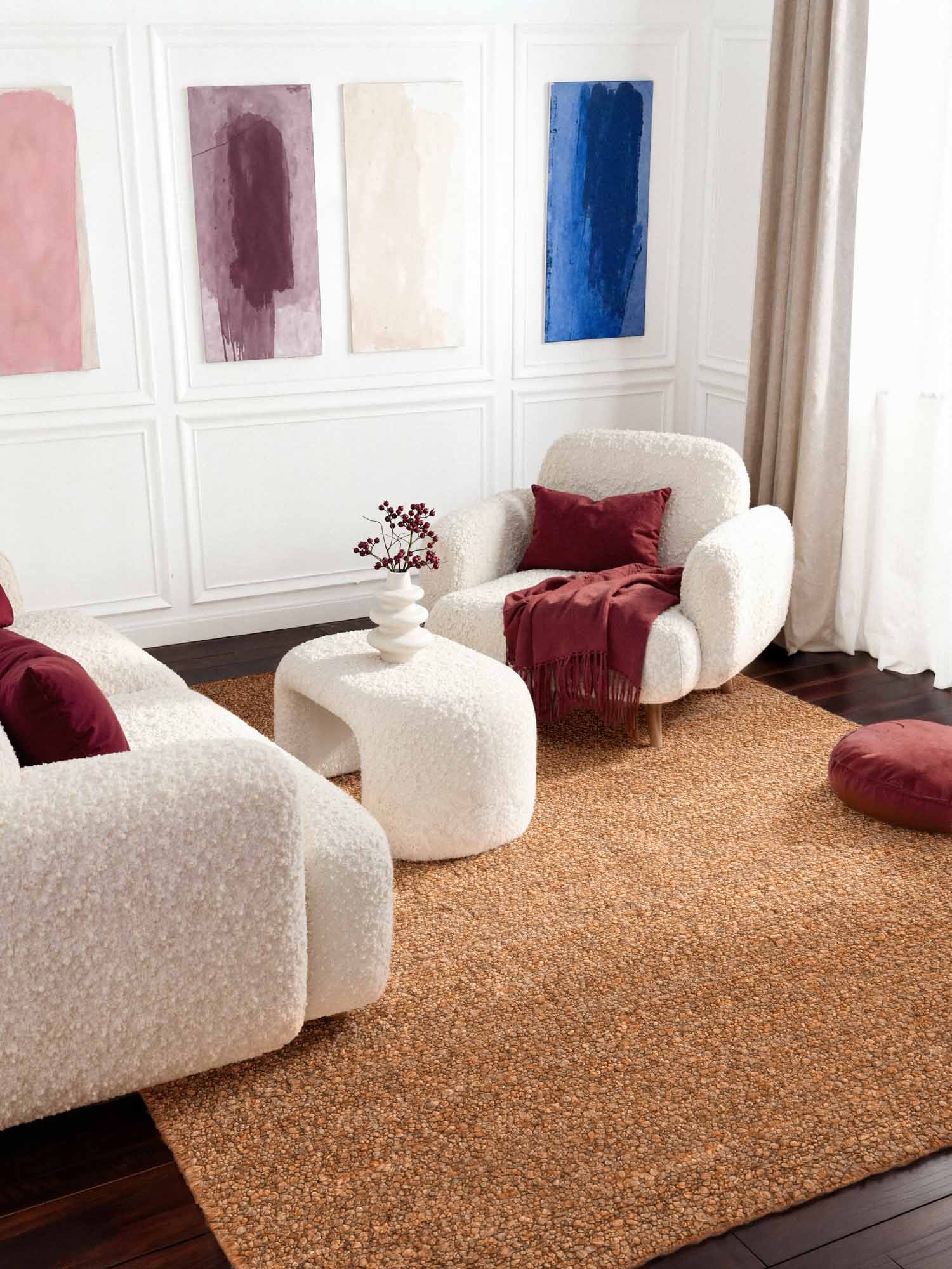 TED BAKER NOTTING HILL MJUK BOUCLE KORTLUGGIG MATTA, PORTOBELLO BEIGE