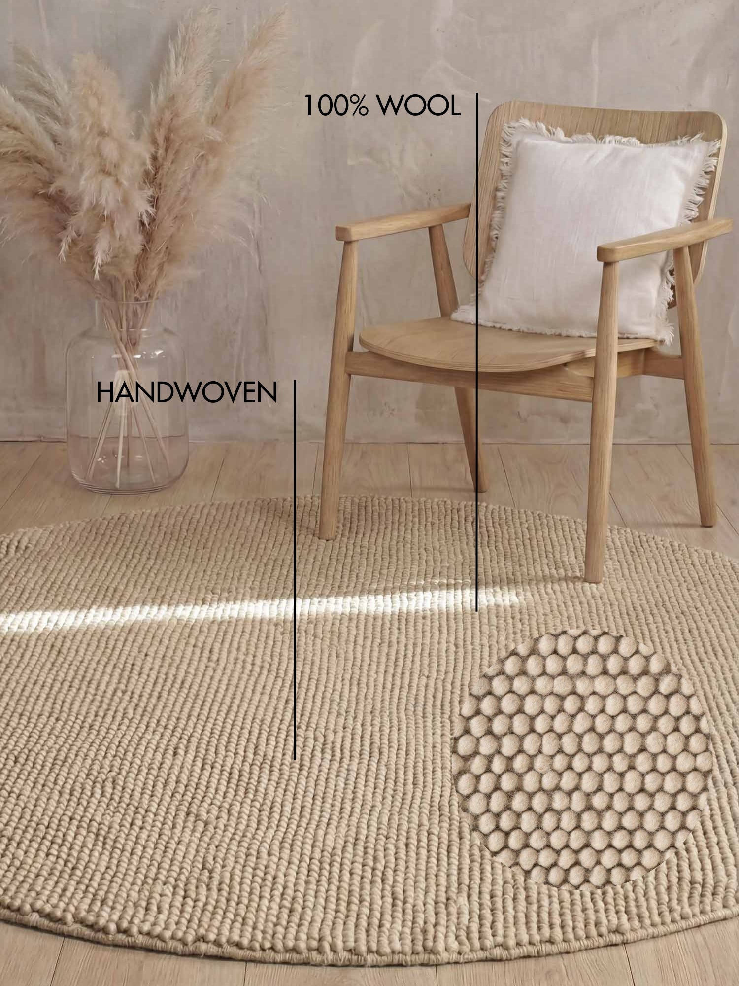 TED BAKER RICHMOND ULDTÆPPE DIANA, LYS BEIGE