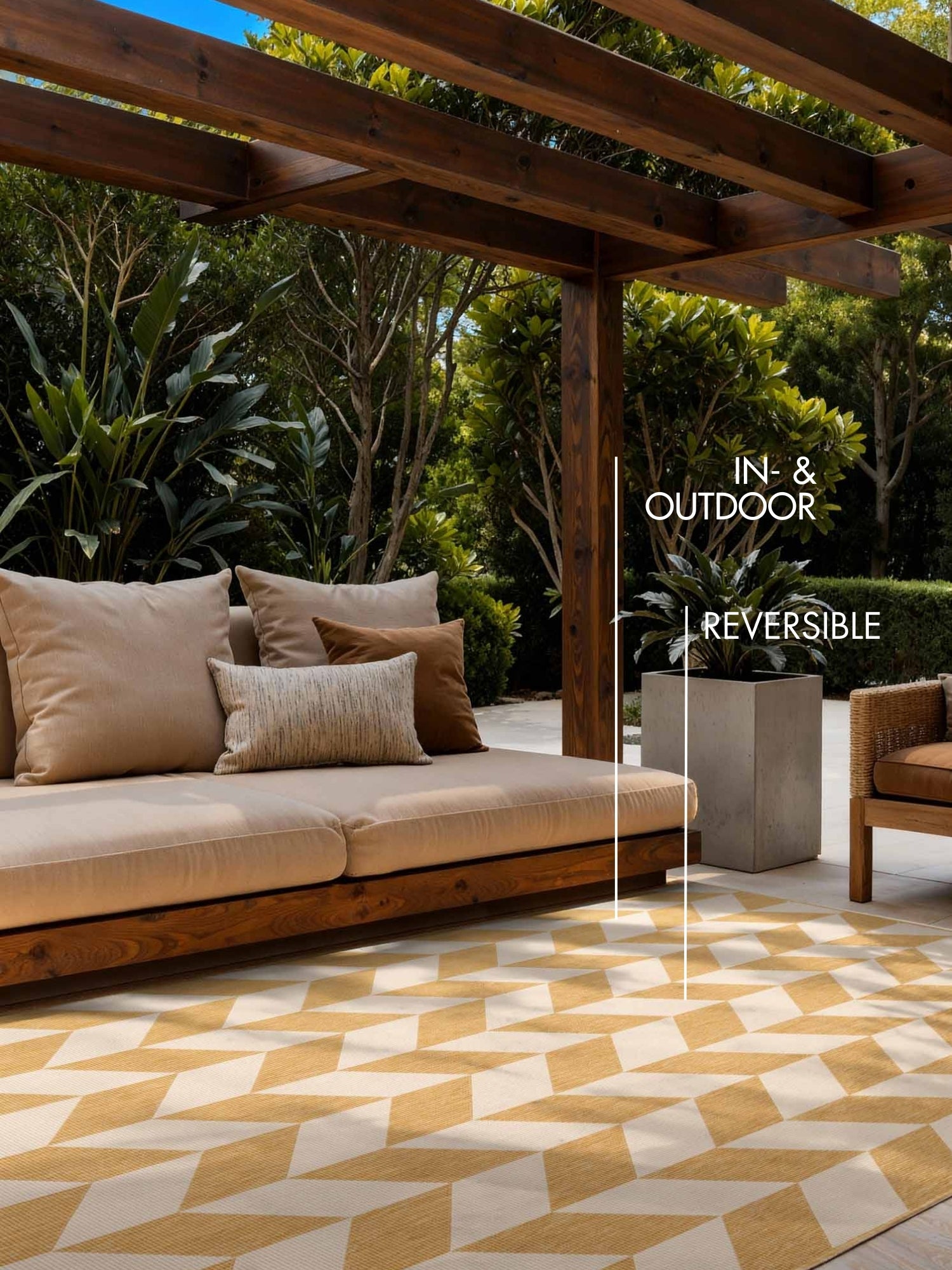 TED BAKER HARINGEY PLATTVÄVD MATTA, TERRICK OCKERVIT