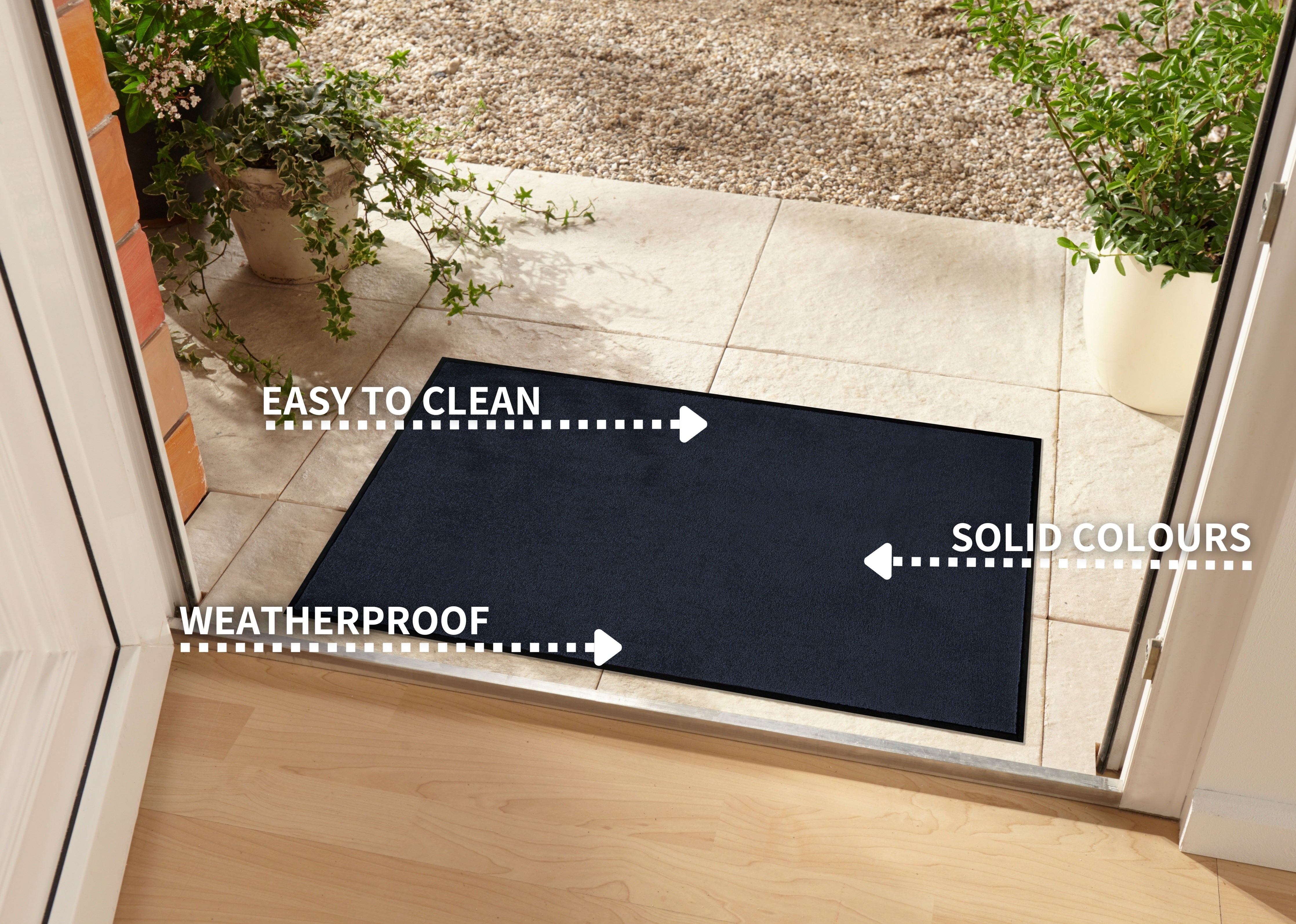 HANSE HOME DÖRRMATTA ENFÄRGAD, SVART 104488